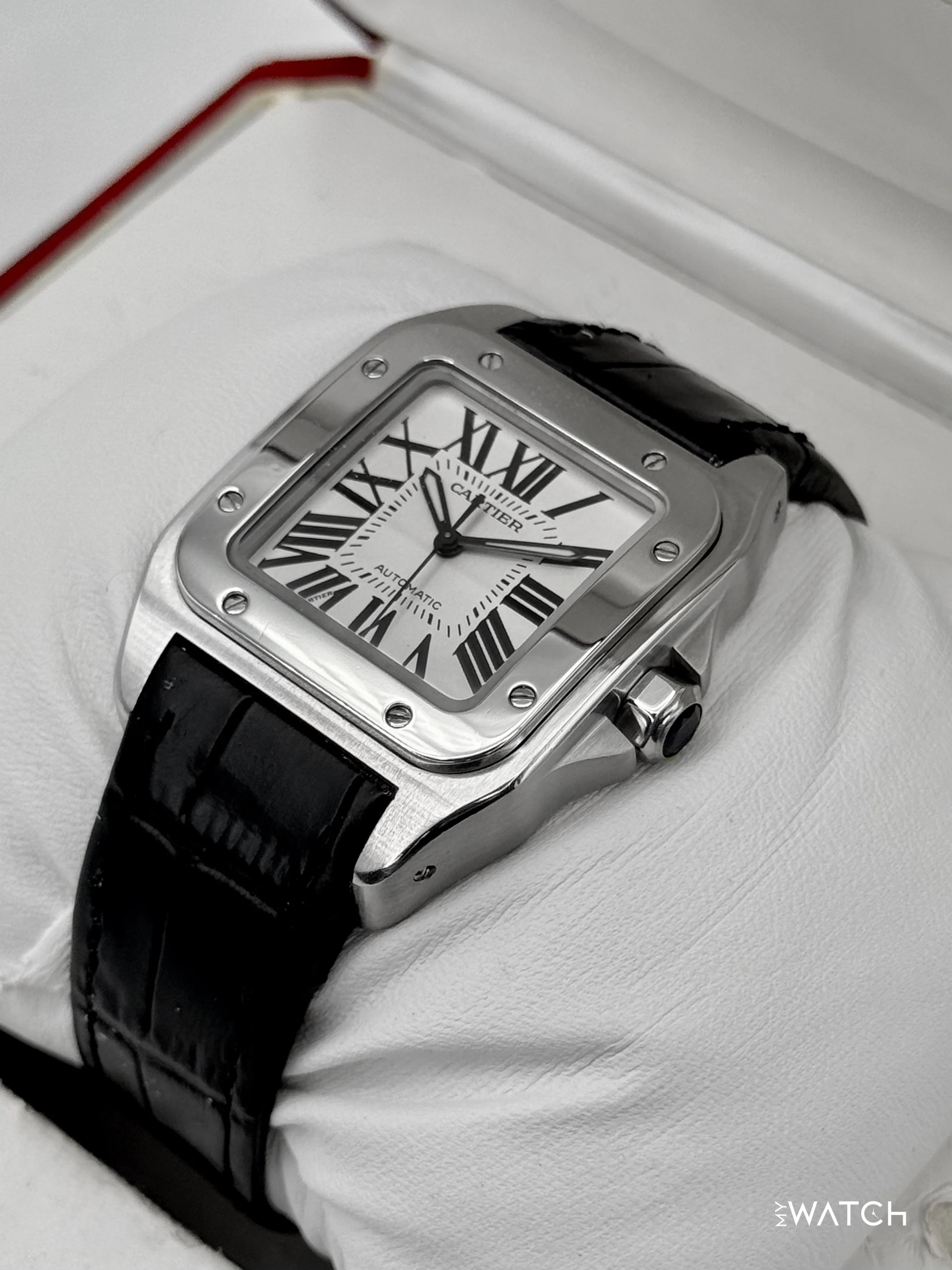 Cartier Santos 100 33mm 2878 Stainless Steel White Dial - Image 5