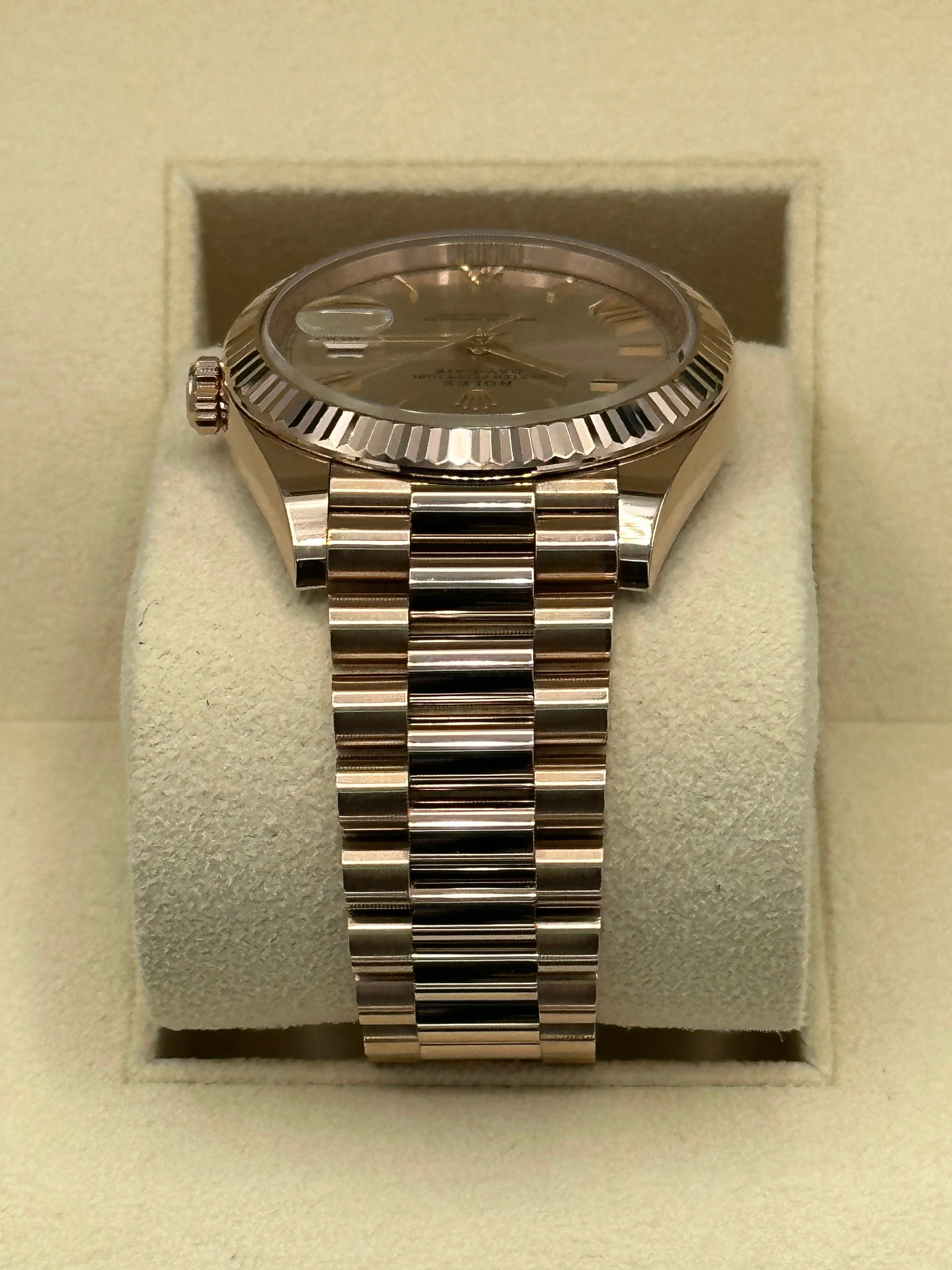 NEW 2023 Rolex Day-Date 40mm 228235 Presidential Rose Gold Sundust Dial - Image 3