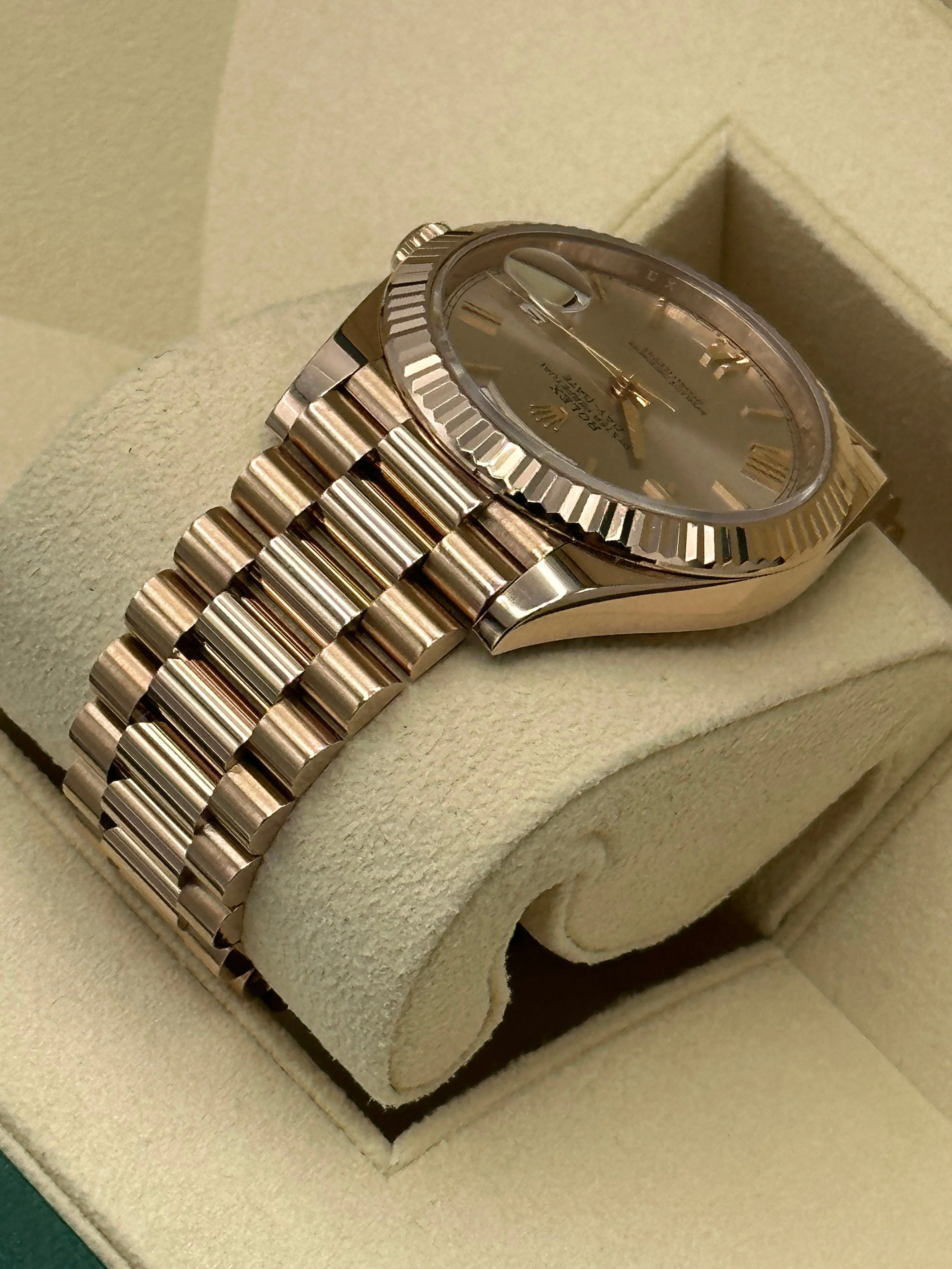 NEW 2023 Rolex Day-Date 40mm 228235 Presidential Rose Gold Sundust Dial - Image 5