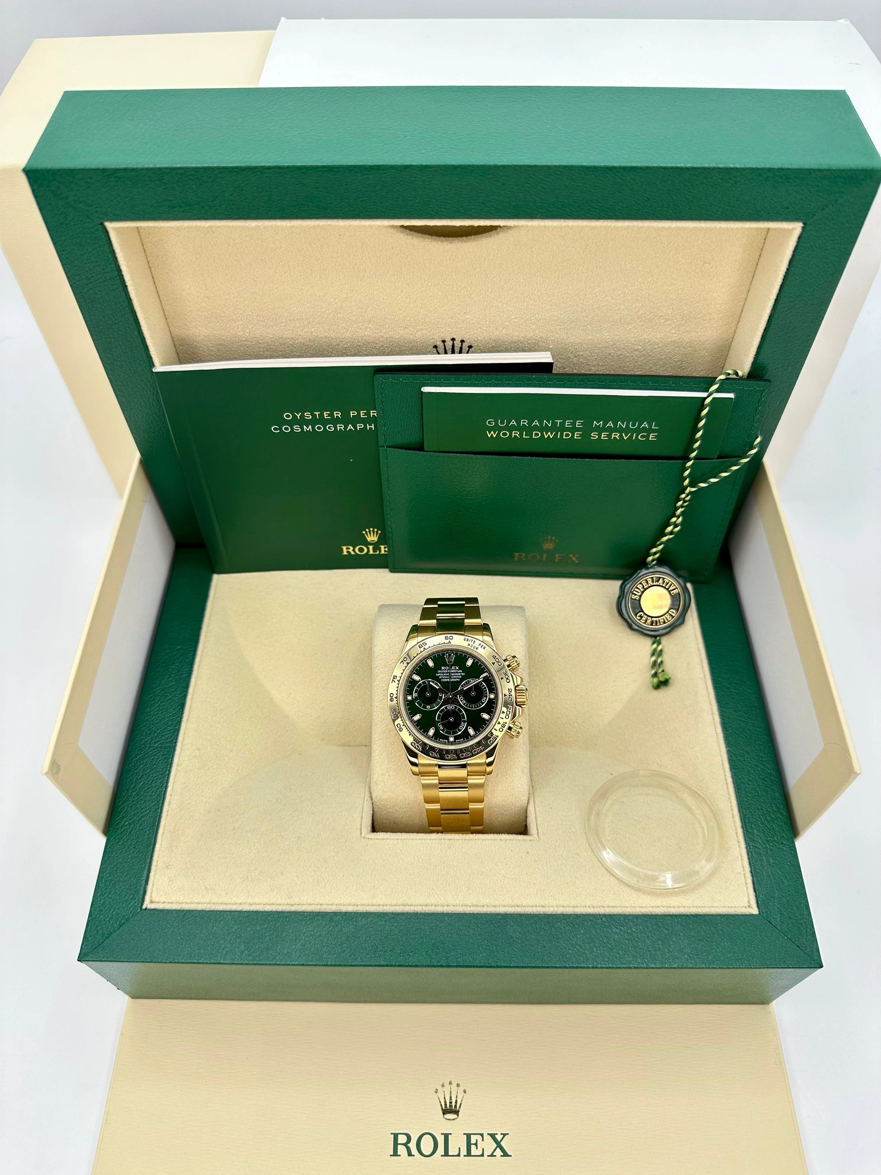 Rolex Daytona "John Mayer" 40mm 116508 Yellow Gold Green Dial - Image 11