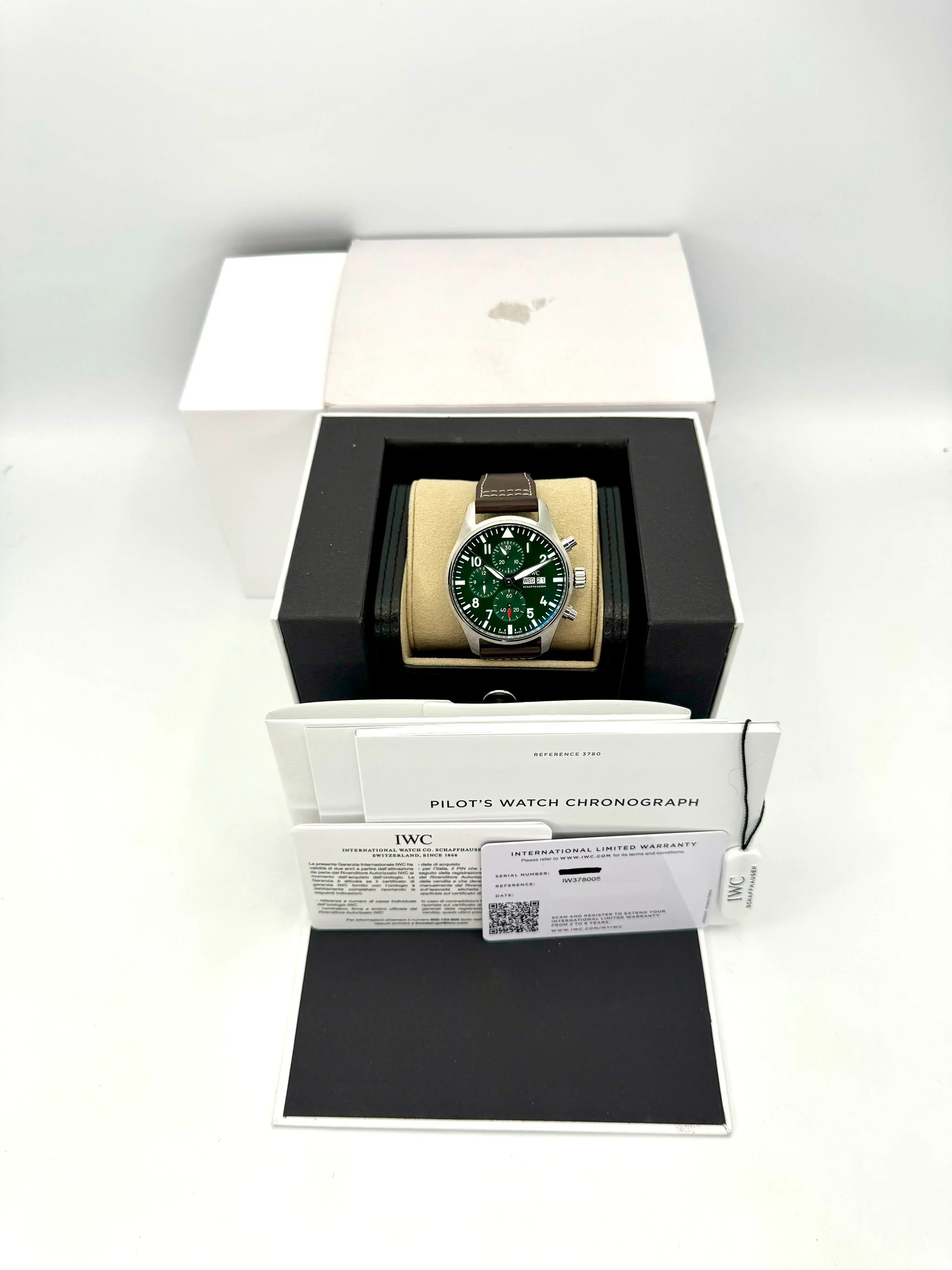 2023 IWC Pilot's Watch Chronograph 43mm IW378005 Steel Green Dial - Image 13