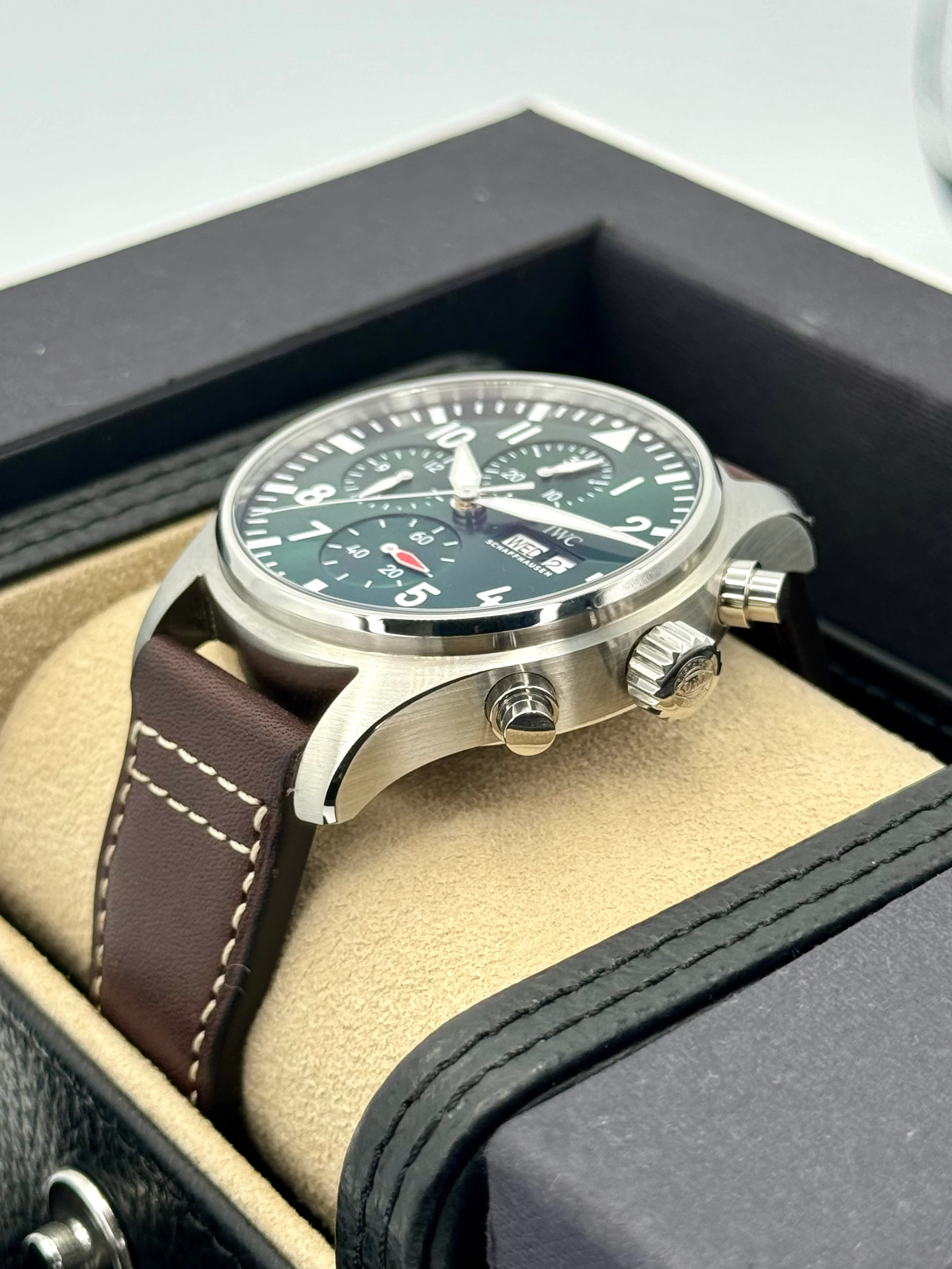 2023 IWC Pilot's Watch Chronograph 43mm IW378005 Steel Green Dial - Image 5