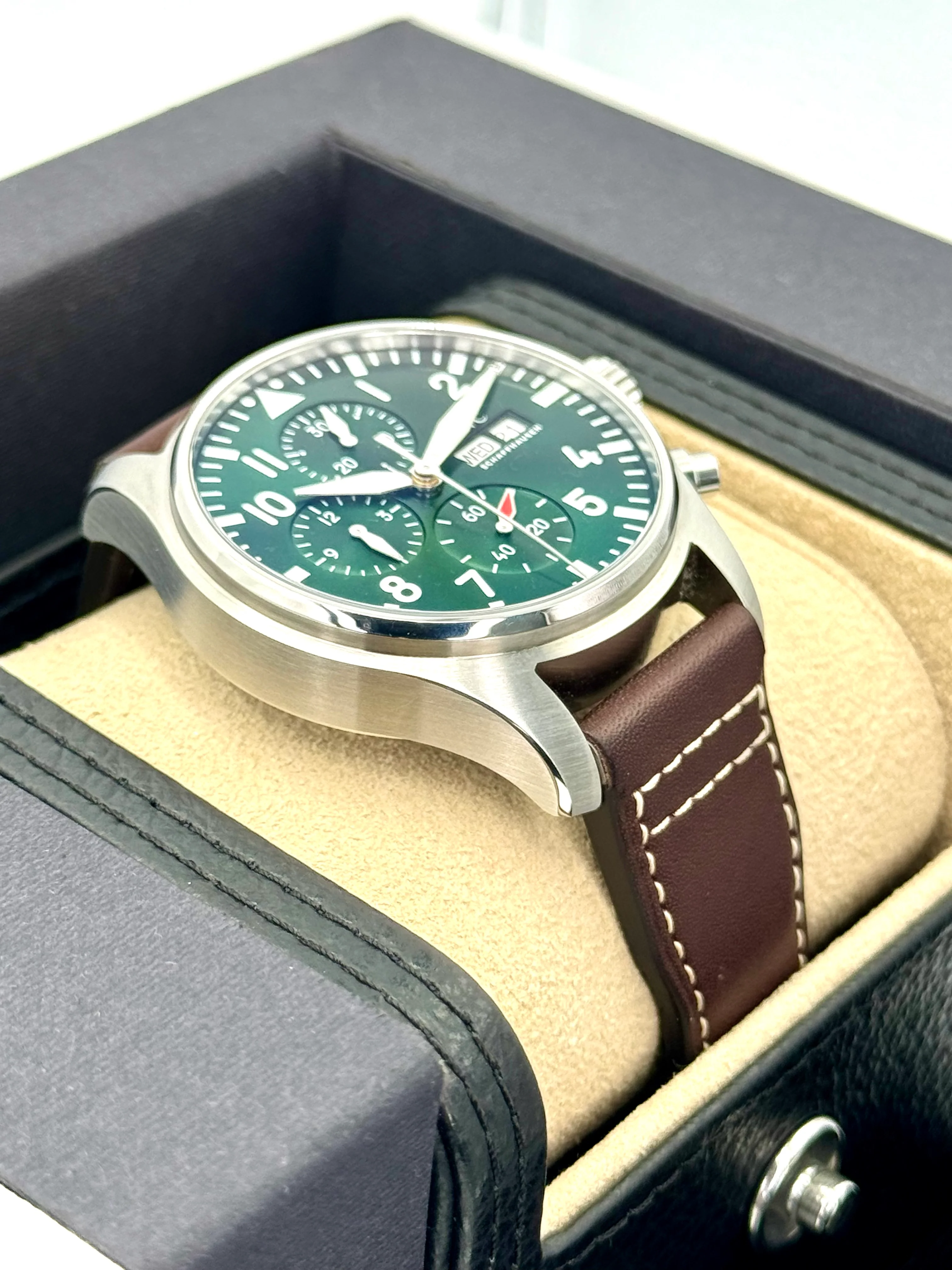 2023 IWC Pilot's Watch Chronograph 43mm IW378005 Steel Green Dial - Image 6