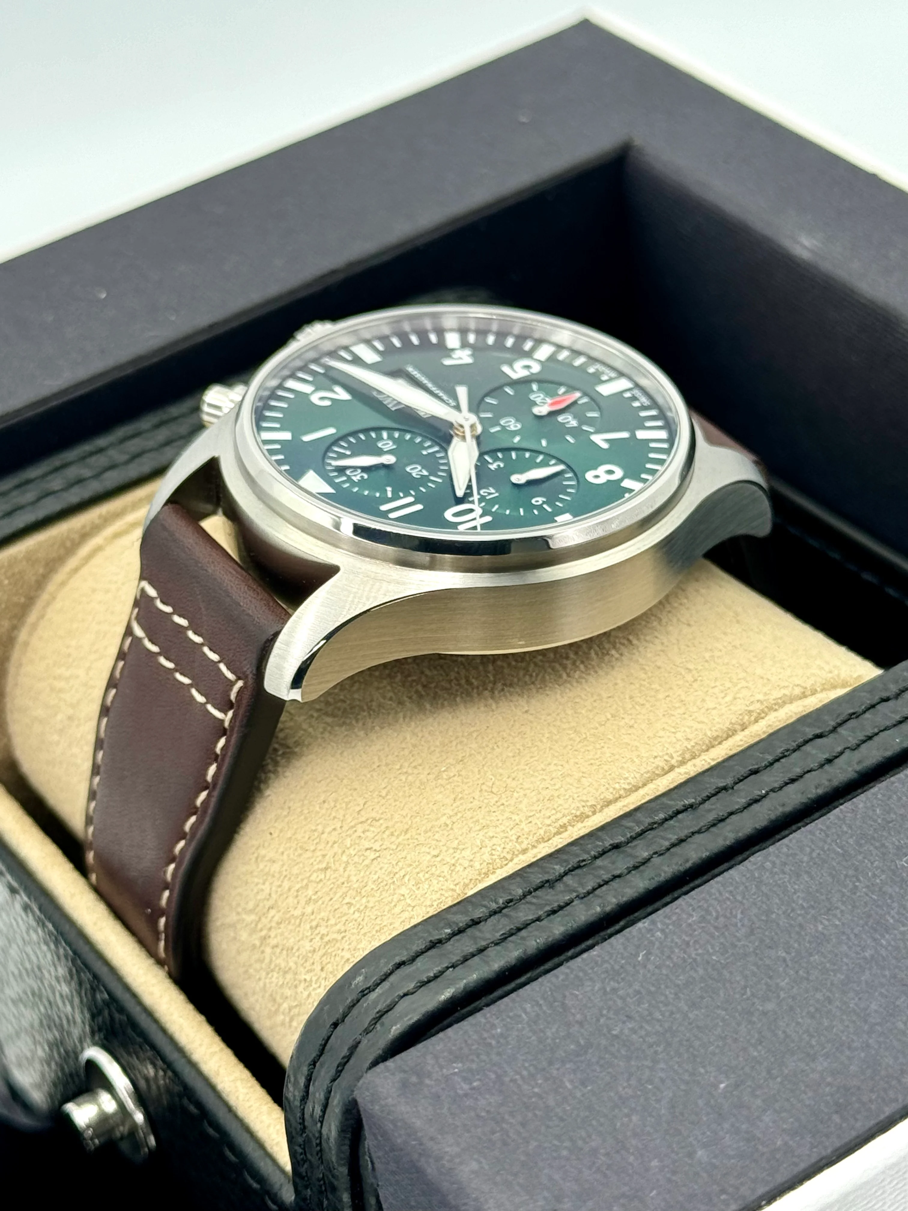2023 IWC Pilot's Watch Chronograph 43mm IW378005 Steel Green Dial - Image 7