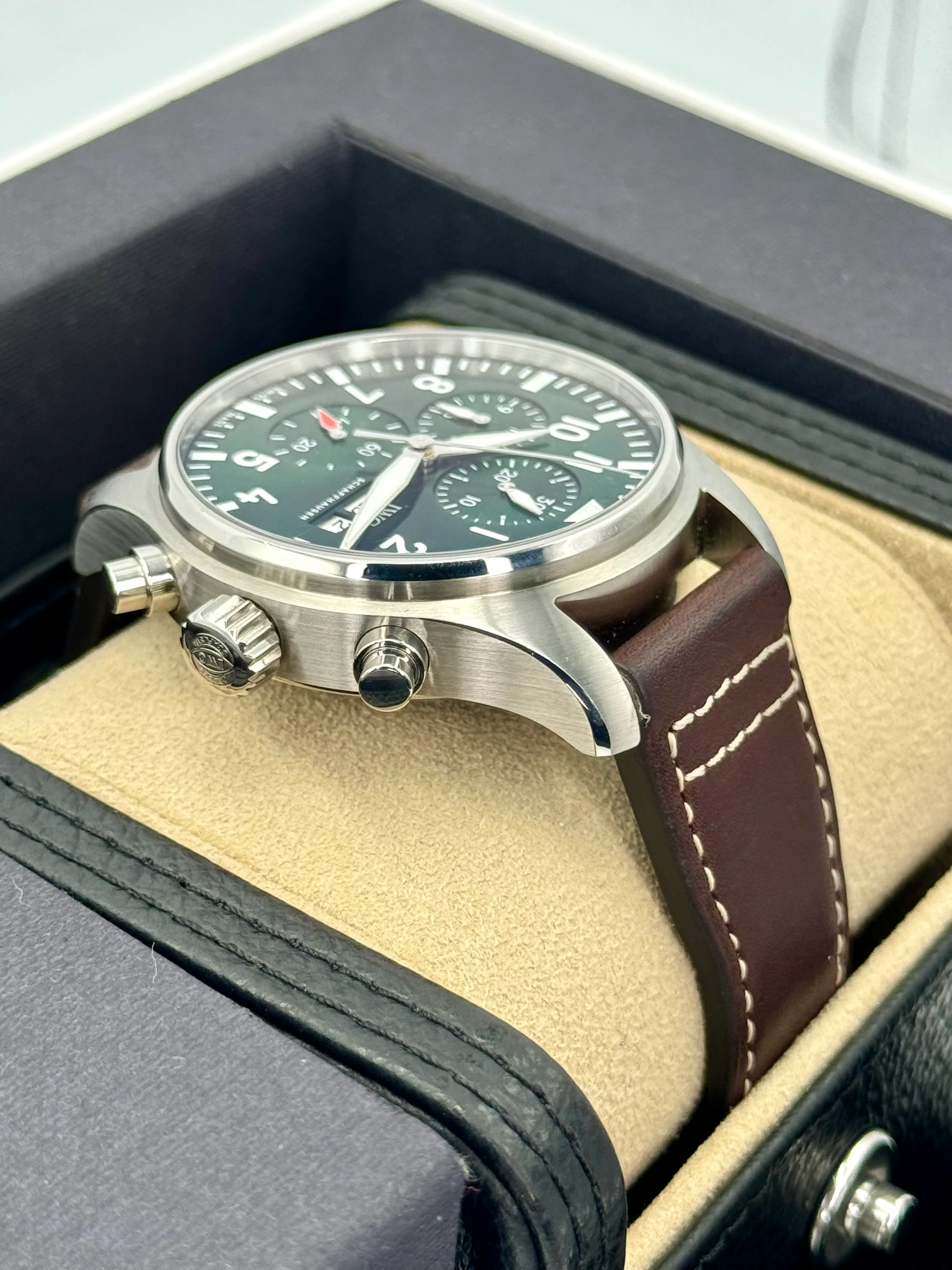 2023 IWC Pilot's Watch Chronograph 43mm IW378005 Steel Green Dial - Image 8