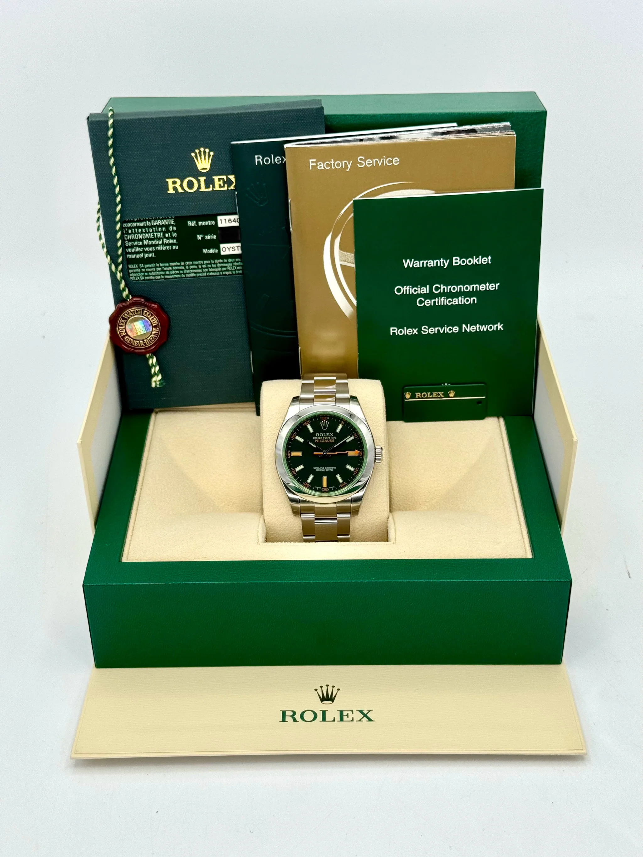 NEW 2009 Rolex Milgauss 40mm 116400GV Black Dial - Image 11