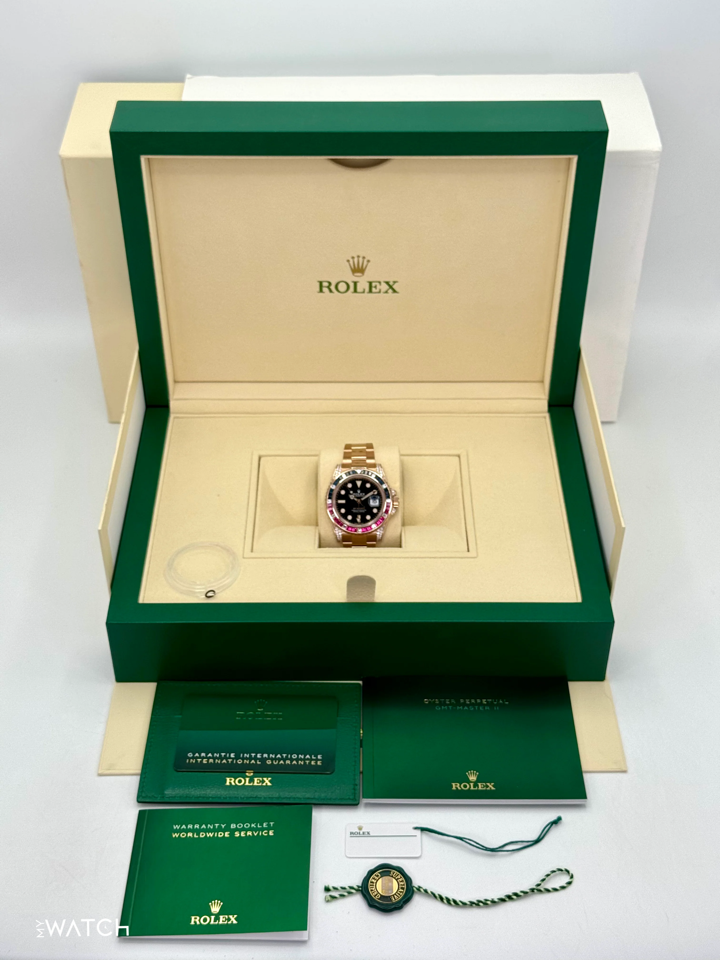 NOS 2021 Rolex GMT-Master II 40mm 126755SARU Pepsi Rose Gold Sapphire Ruby - Image 10