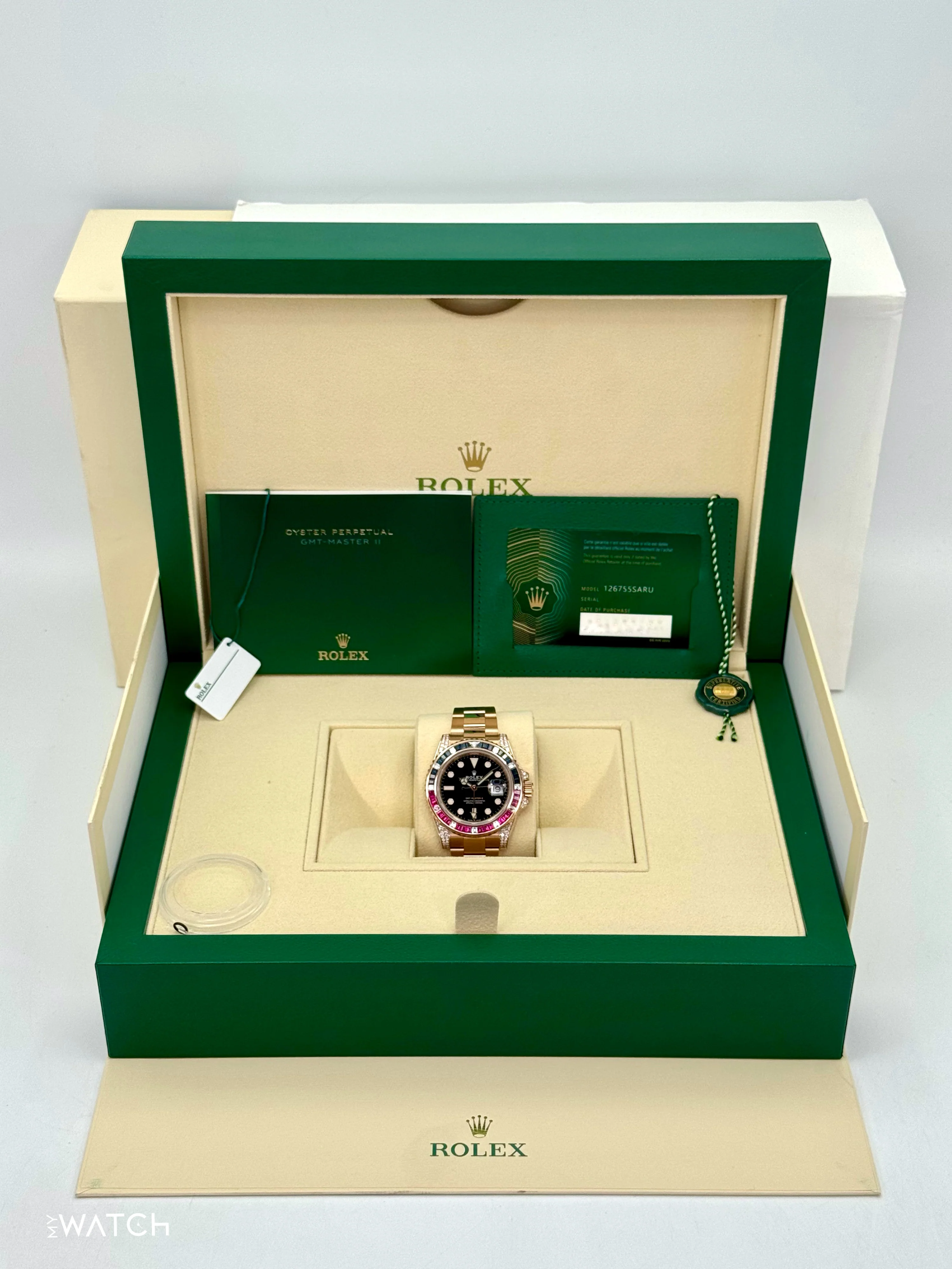 NOS 2021 Rolex GMT-Master II 40mm 126755SARU Pepsi Rose Gold Sapphire Ruby - Image 9