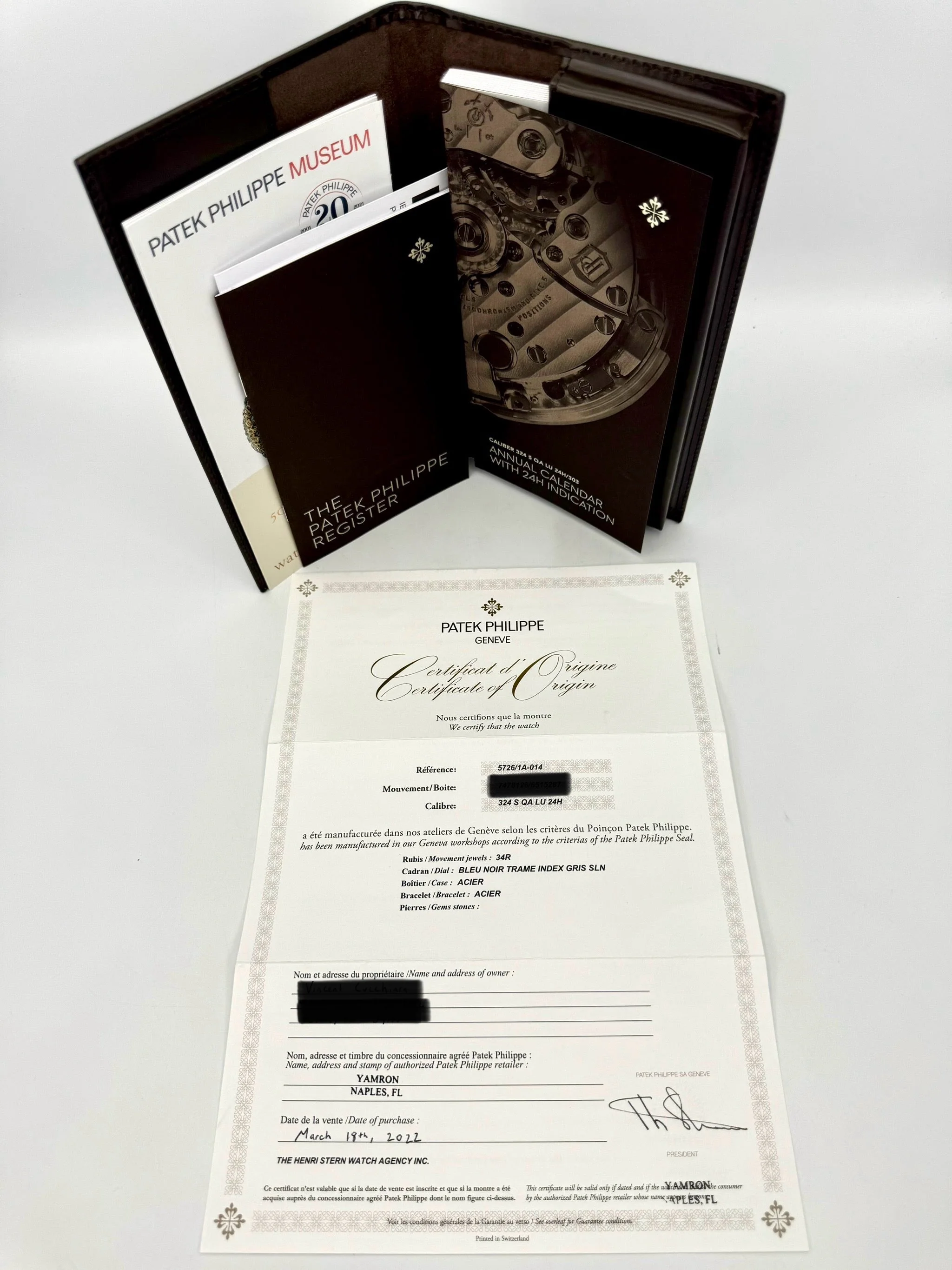 NEW 2022 Patek Philippe 40.5mm 5726/1A-014 Nautilus Moonphase Blue Dial - Image 10