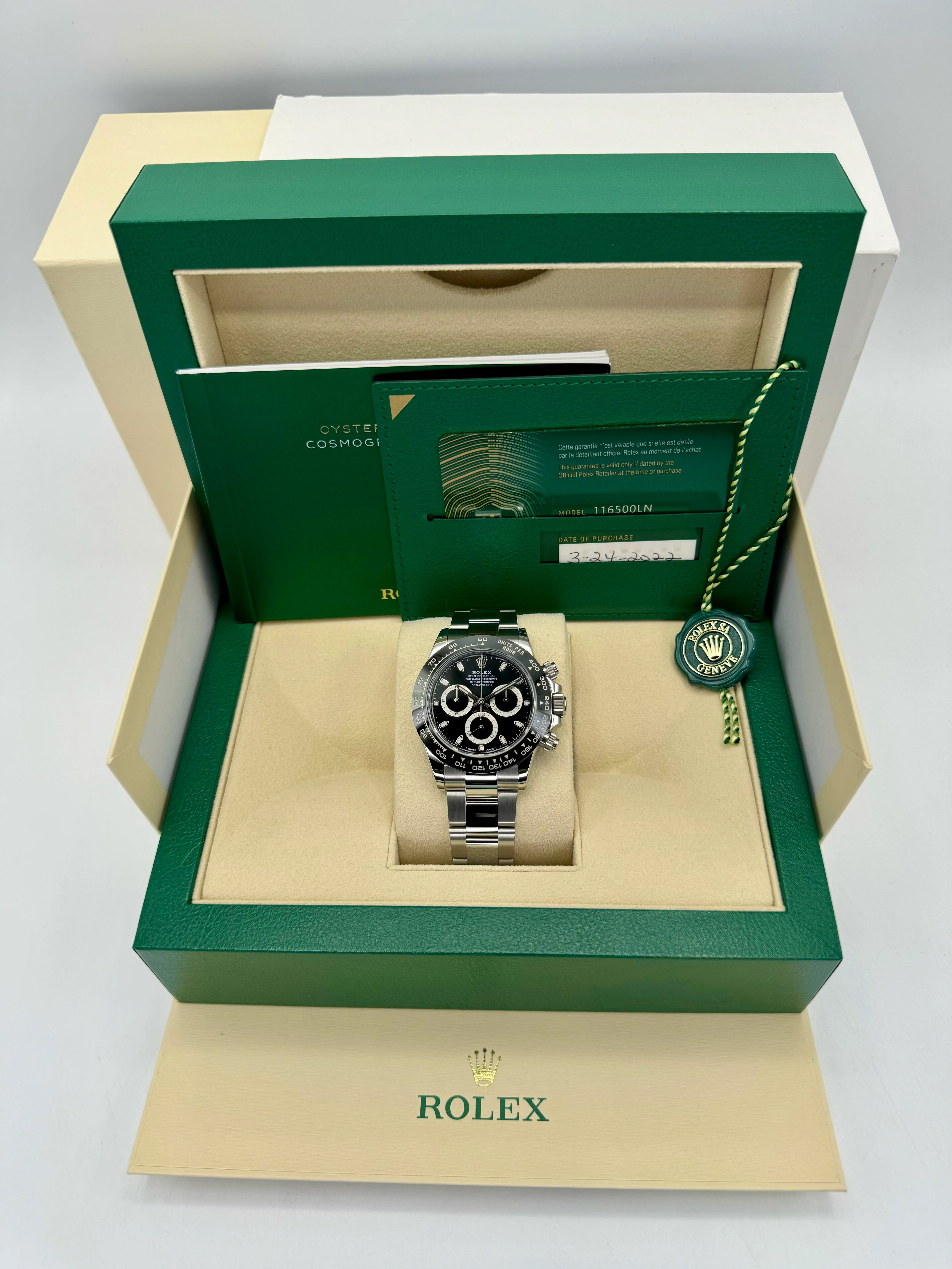 NEW 2022 Rolex Daytona 40mm 116500LN Stainless Steel Black Dial - Image 12