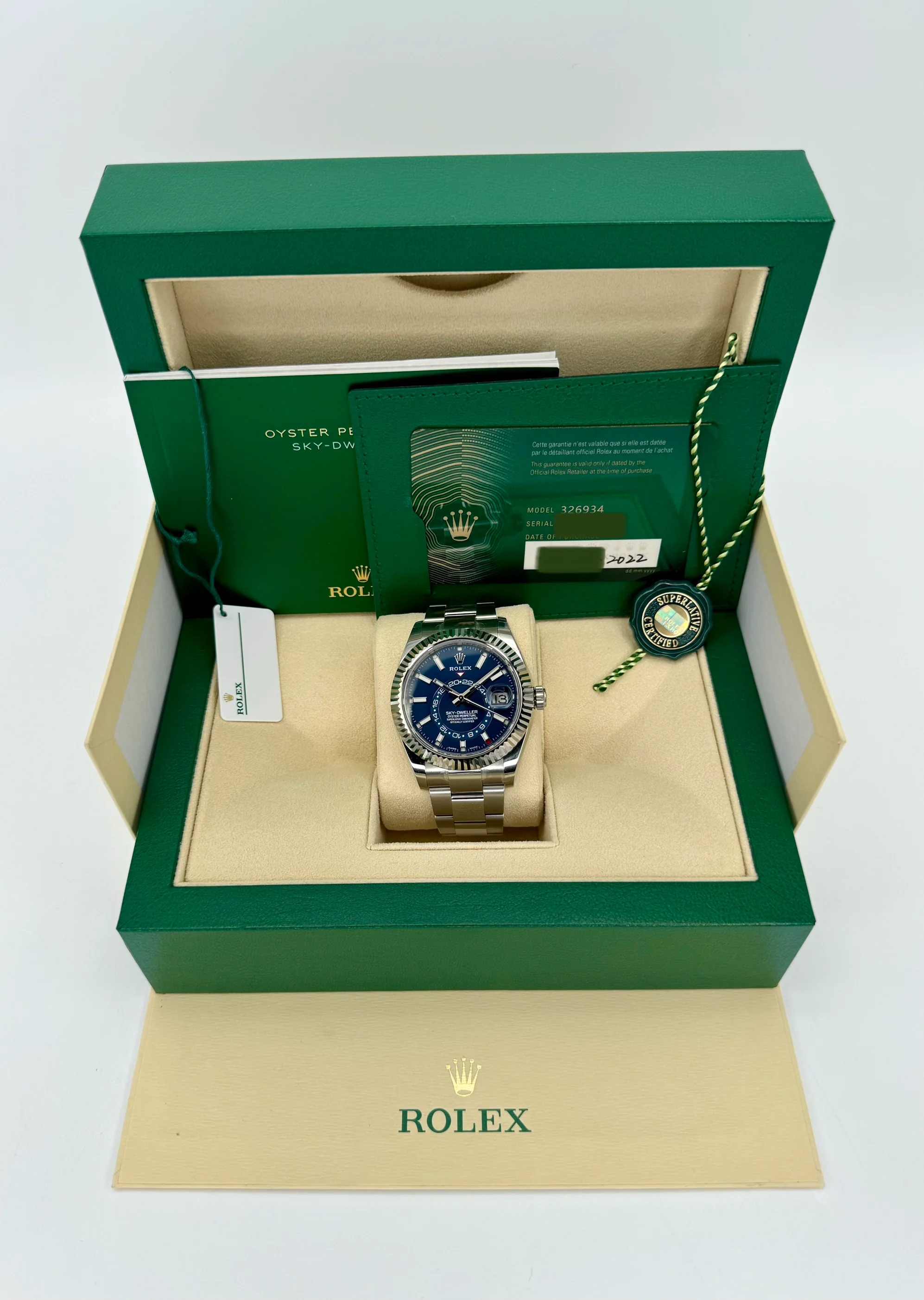 NEW 2022 Sky-Dweller 42mm 326934 Stainless Steel Oyster Blue Dial - Image 11