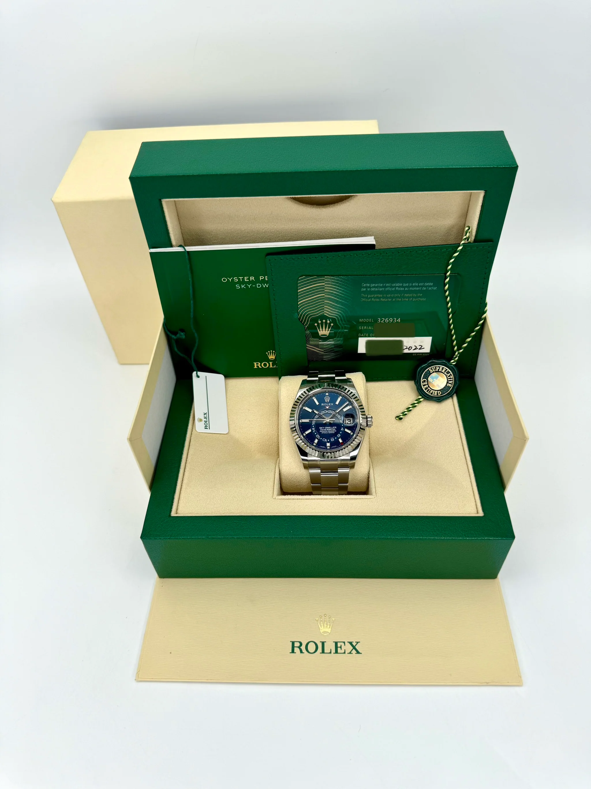 NEW 2022 Sky-Dweller 42mm 326934 Stainless Steel Oyster Blue Dial - Image 12