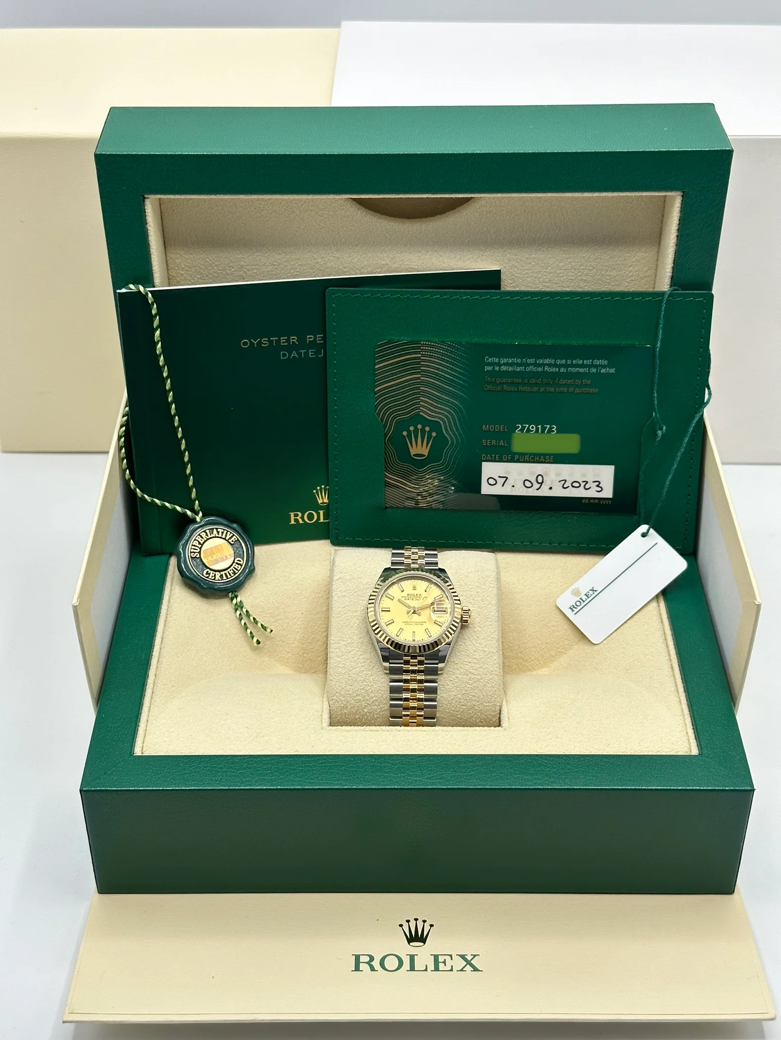 NEW 2023 Lady-Datejust 28mm 279173 Two-Tone Gold Stick Dial - Image 12