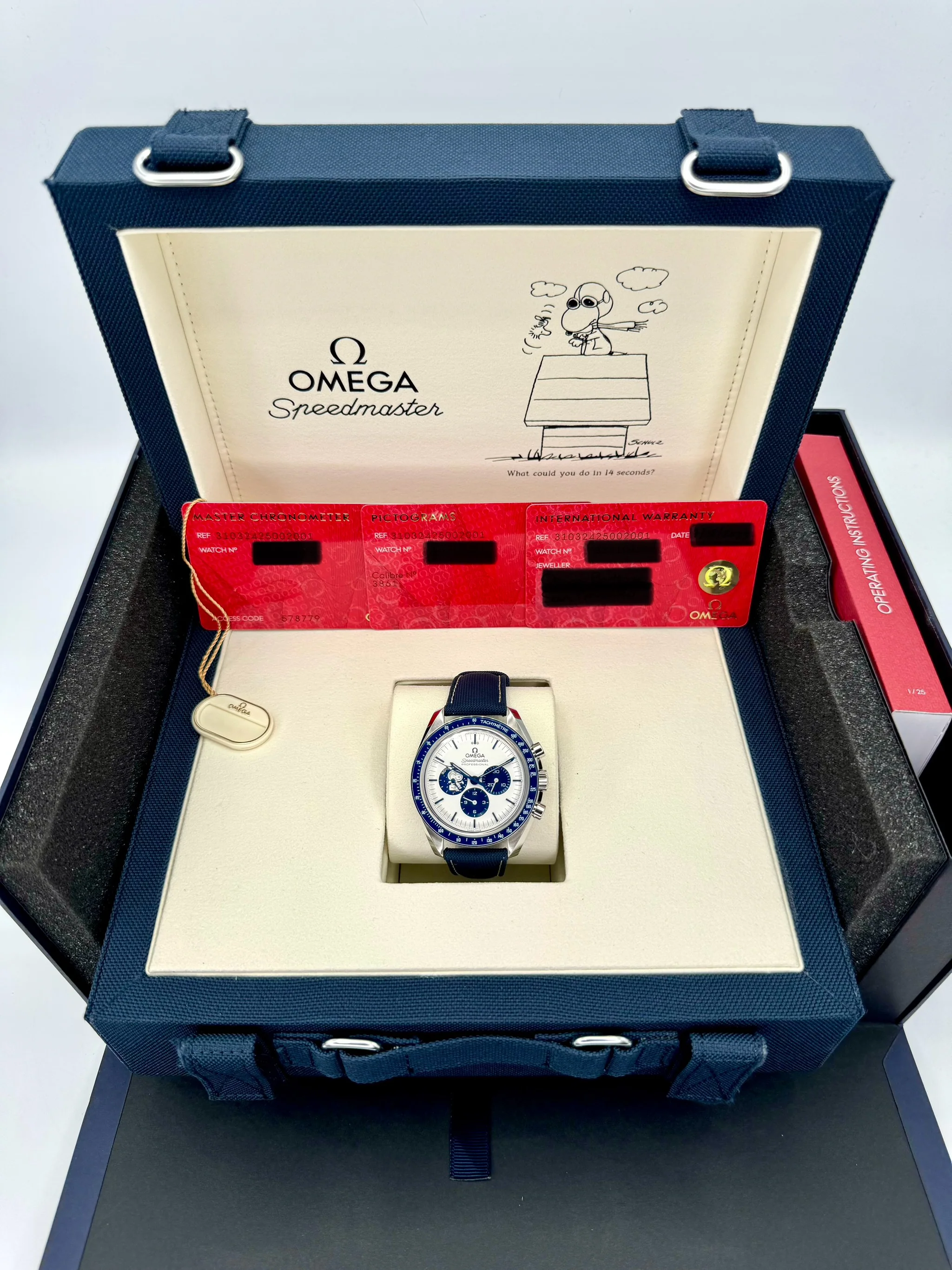 NEW 2023 Omega Speedmaster Silver Snoopy Award 310.32.42.50.02.001 - Image 12