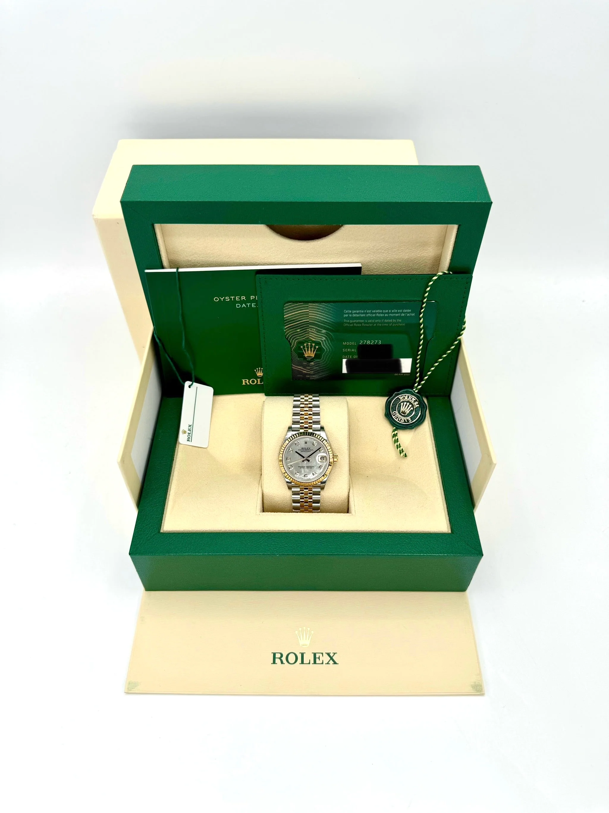 NEW 2023 Rolex Datejust 31mm 278273 Two-Tone Jubilee MOP Dimond Dial - Image 12