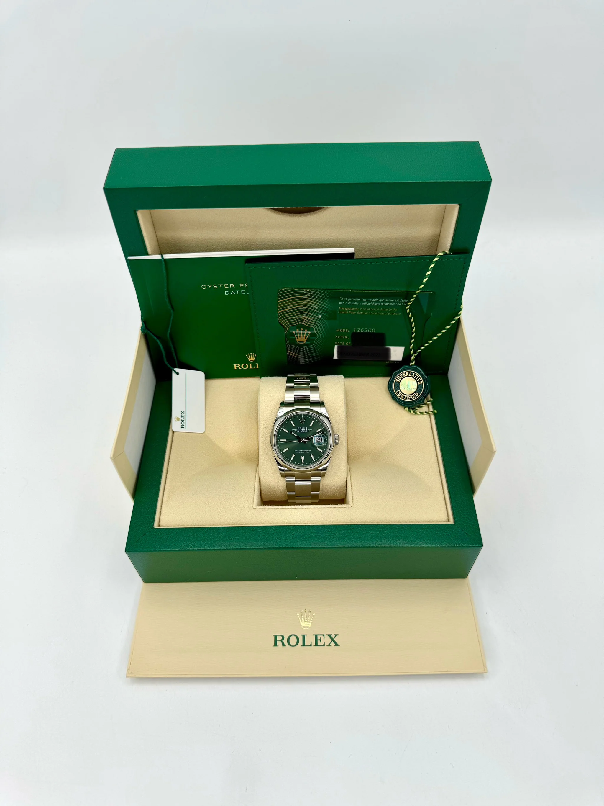 NEW 2023 Rolex Datejust 36mm 126200 Mint Green Dial - Image 11