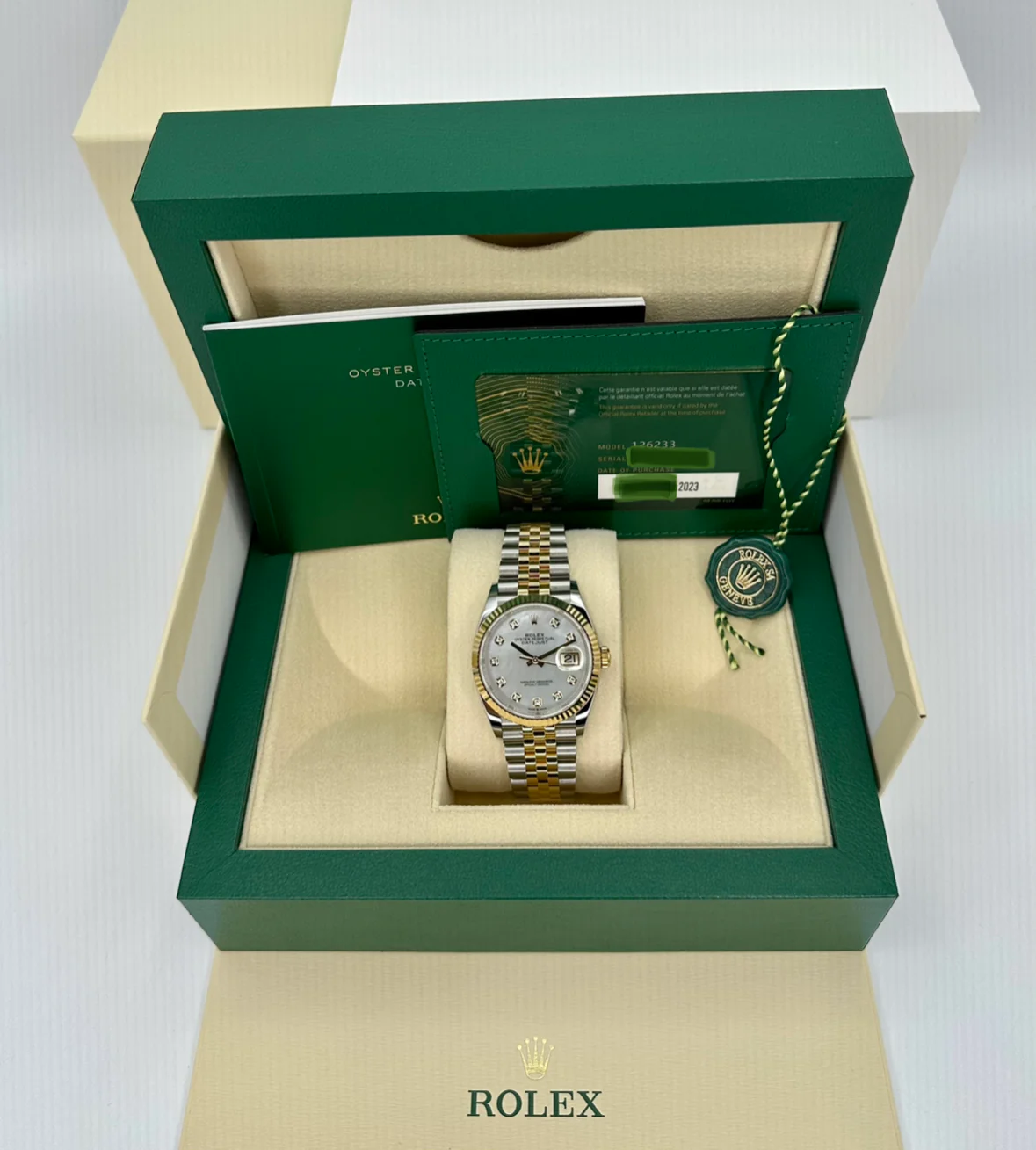 NEW 2023 Rolex Datejust 36mm 126233 Mother of Pearl Diamond Dial - Image 11