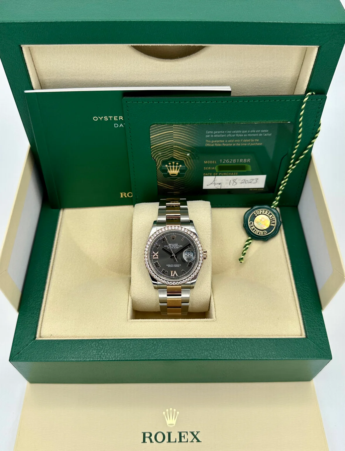 NEW 2023 Rolex Datejust 36mm 126281RBR Two-Tone Oyster Grey Dial - Image 11