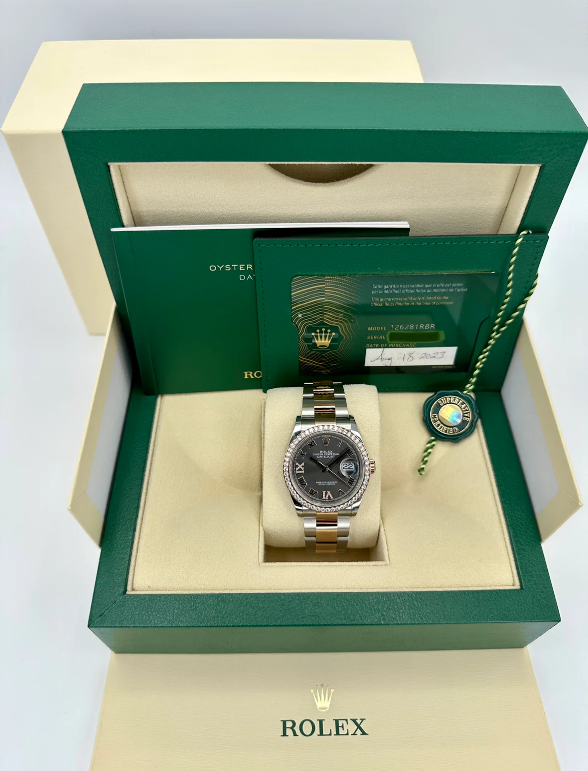 NEW 2023 Rolex Datejust 36mm 126281RBR Two-Tone Oyster Grey Dial - Image 12