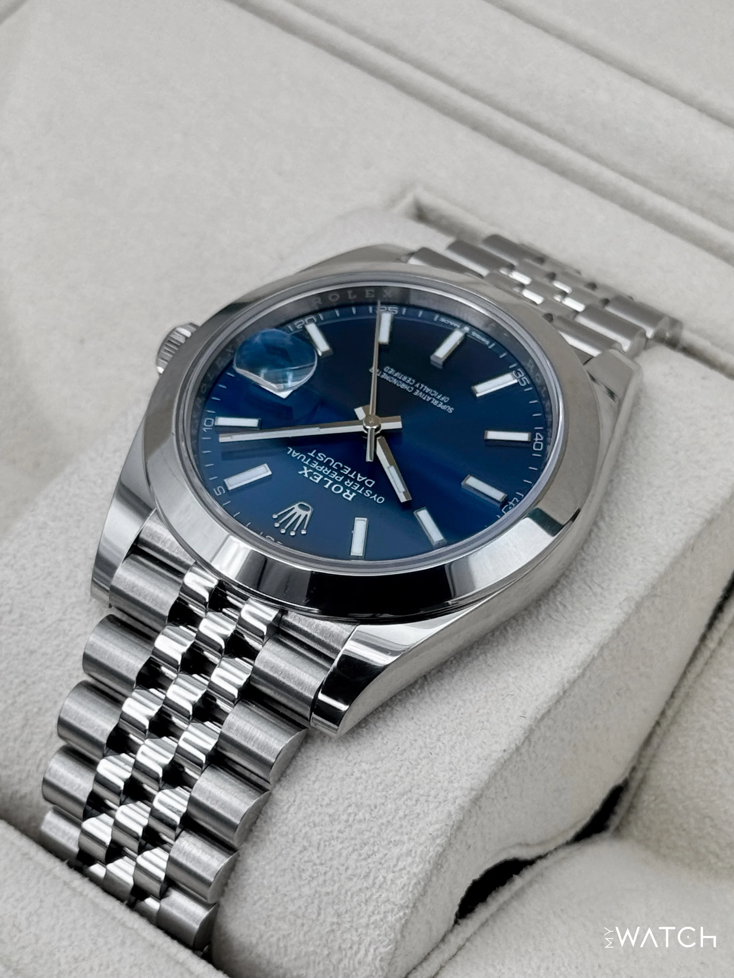 NEW 2023 Rolex Datejust 41mm 126300 Stainless Steel Jubilee Blue Dial - Image 7
