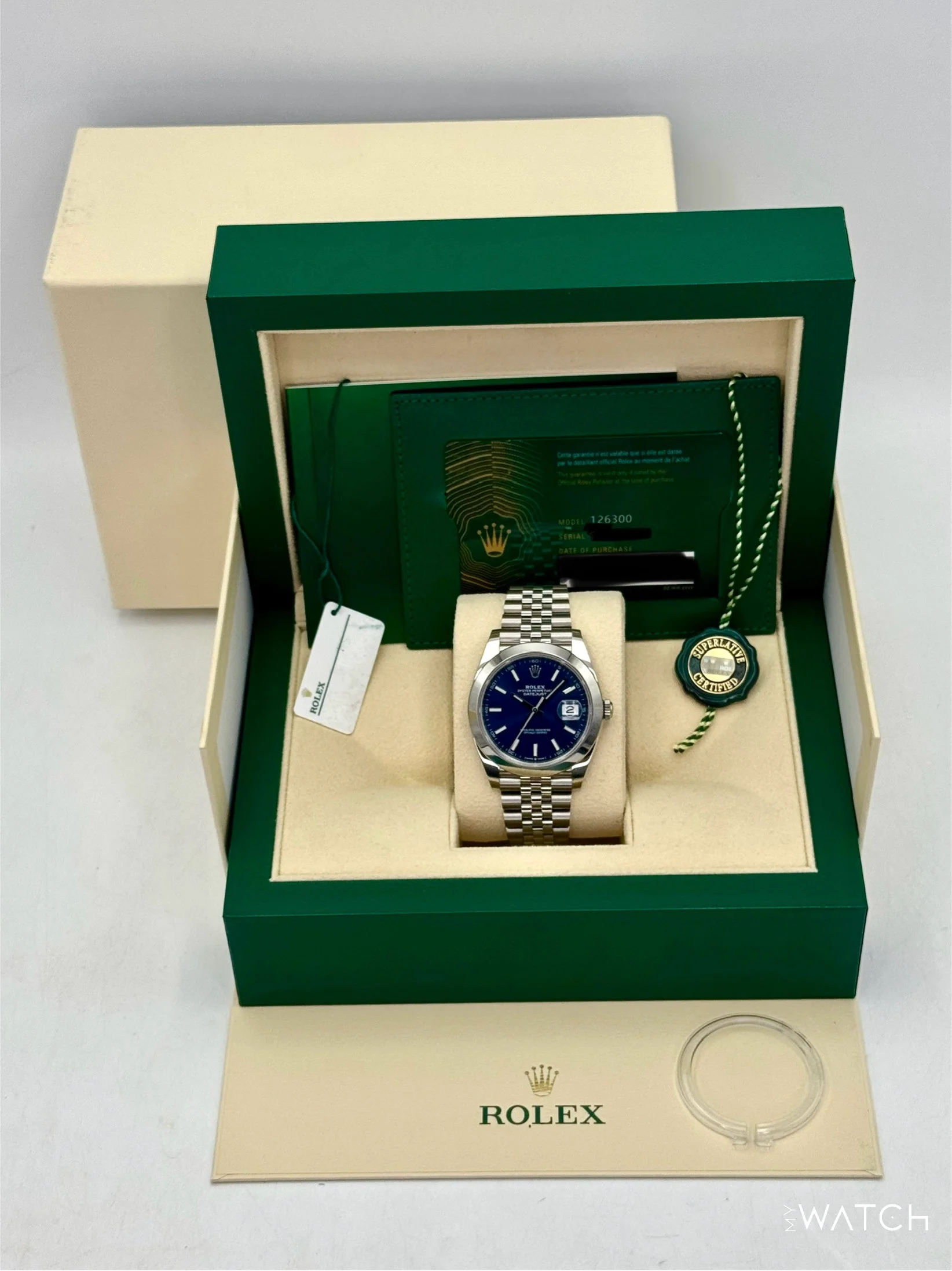 NEW 2023 Rolex Datejust 41mm 126300 Stainless Steel Jubilee Blue Dial - Image 9