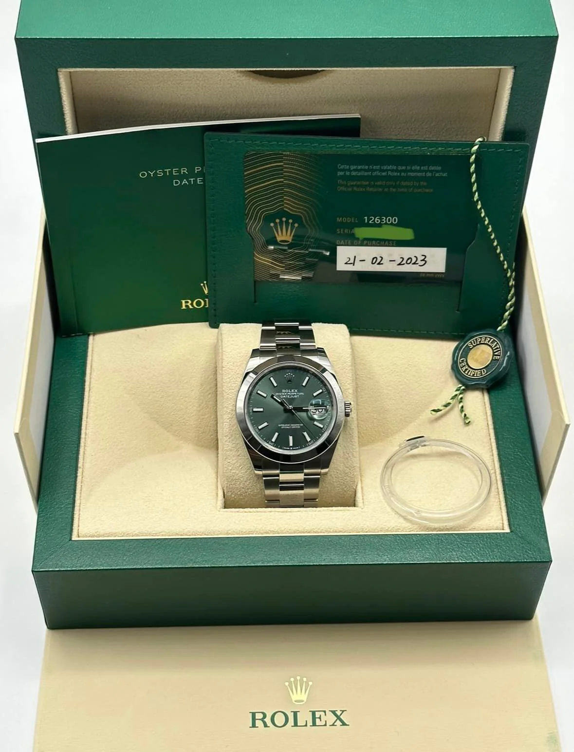 New 2023 Rolex Datejust 41mm 126300 Oyster Green Dial - Image 11