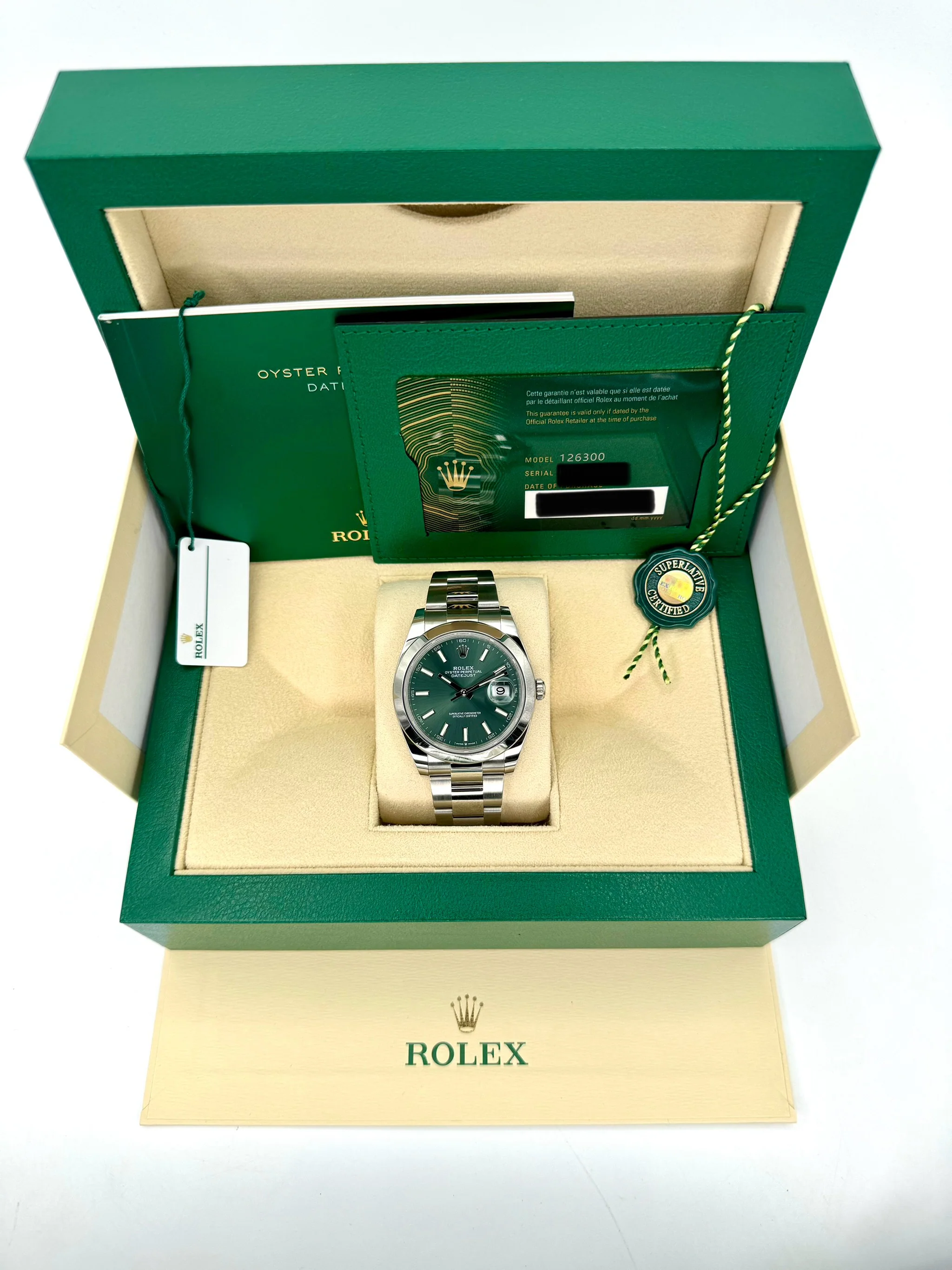 NEW 2023 Rolex Datejust 41mm 126300 Oyster Green Dial - Image 11
