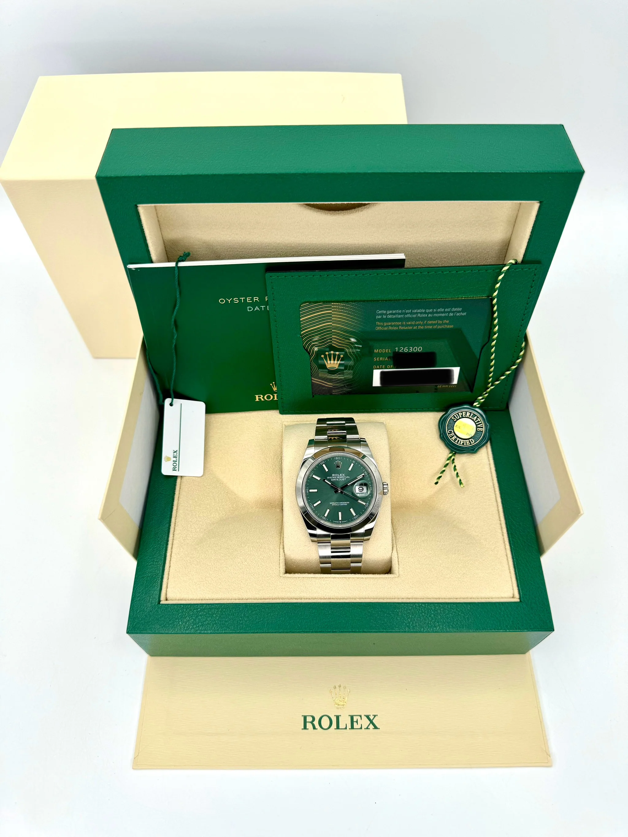 NEW 2023 Rolex Datejust 41mm 126300 Oyster Green Dial - Image 12