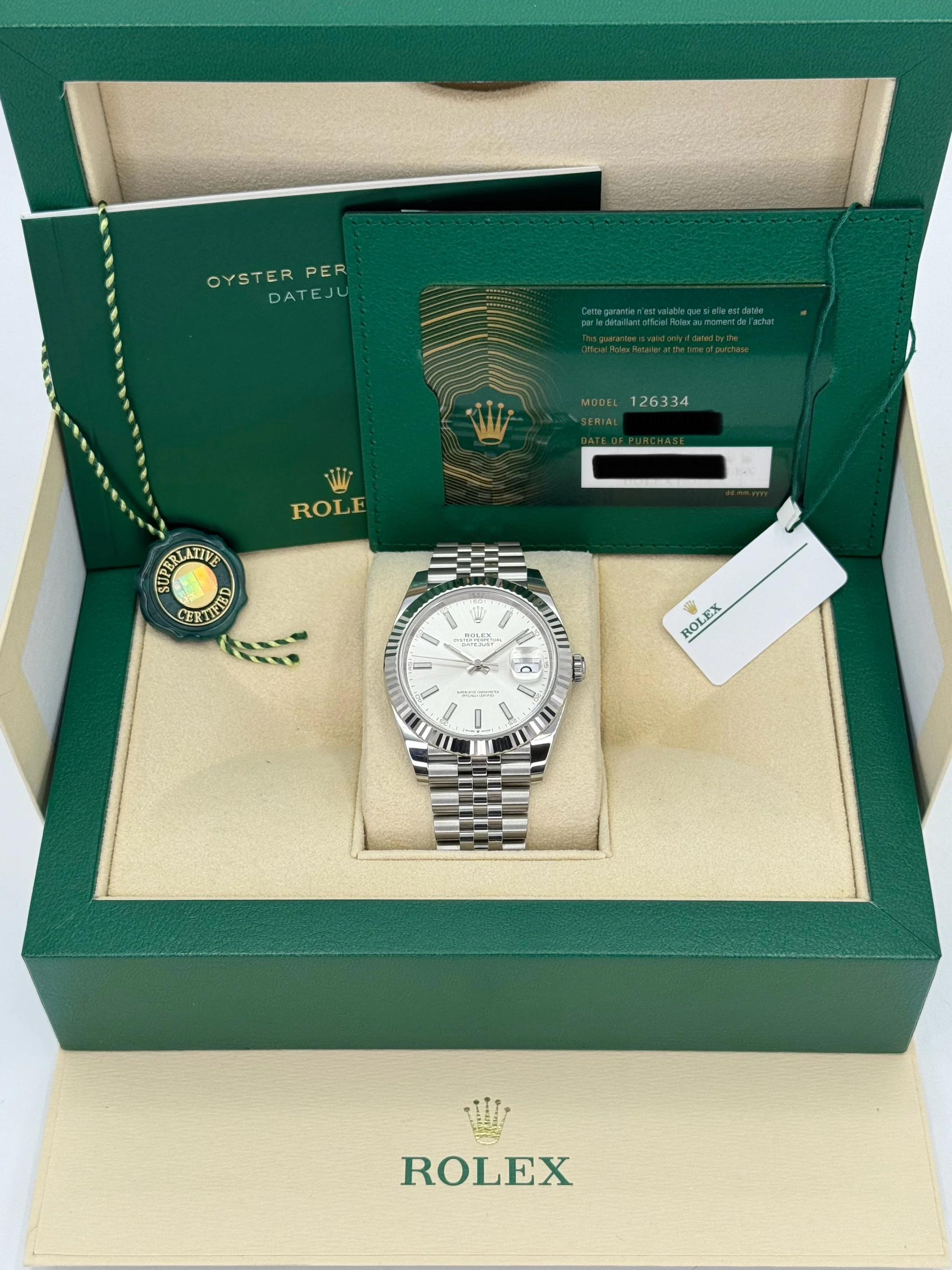 NEW 2023 Rolex Datejust 41mm 126334 Stainless Steel Jubilee Silver Dial - Image 11