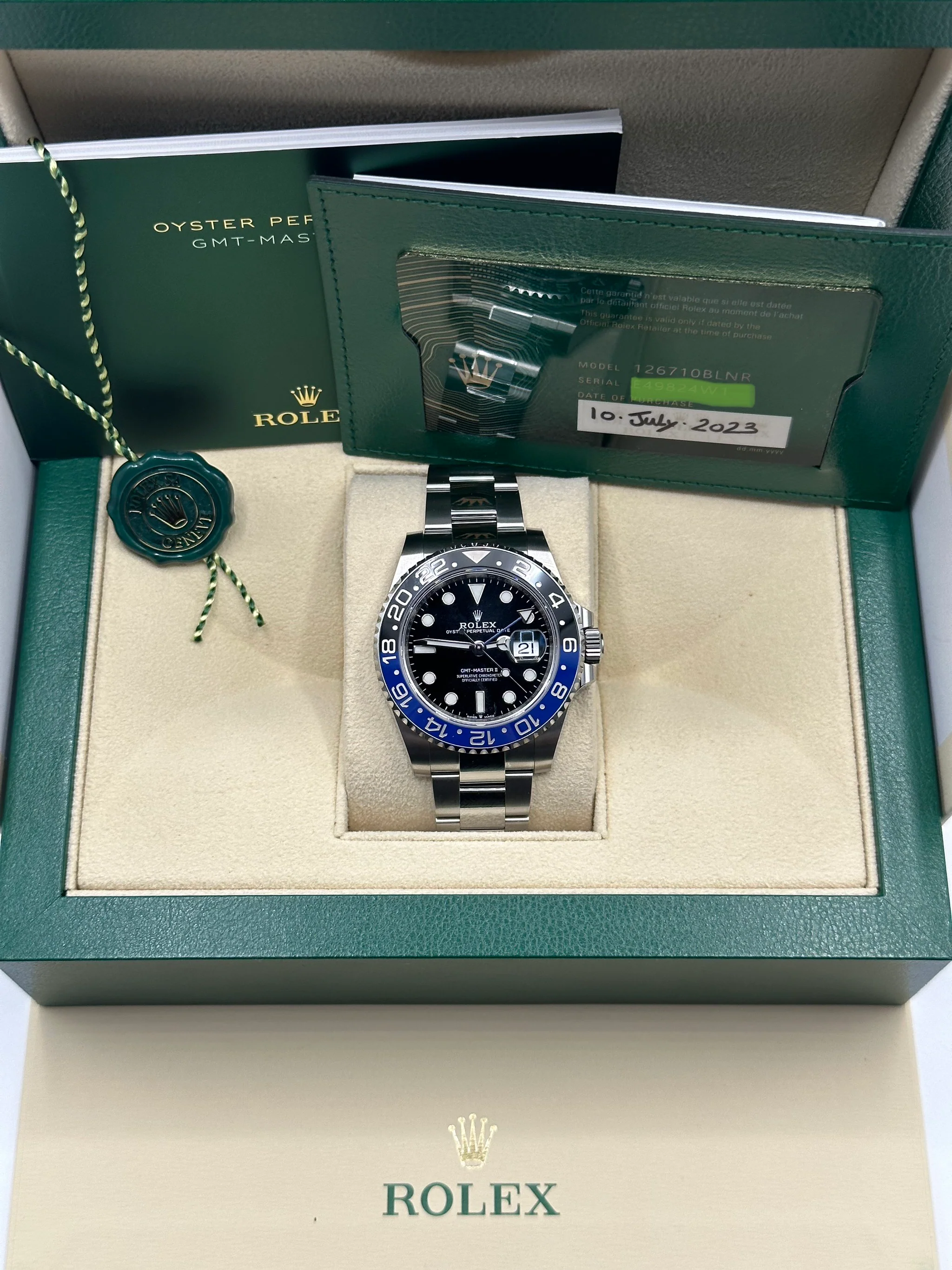 New 2023 Rolex GMT-Master II "Batman" 40mm 126710BLNR Oyster - Image 2