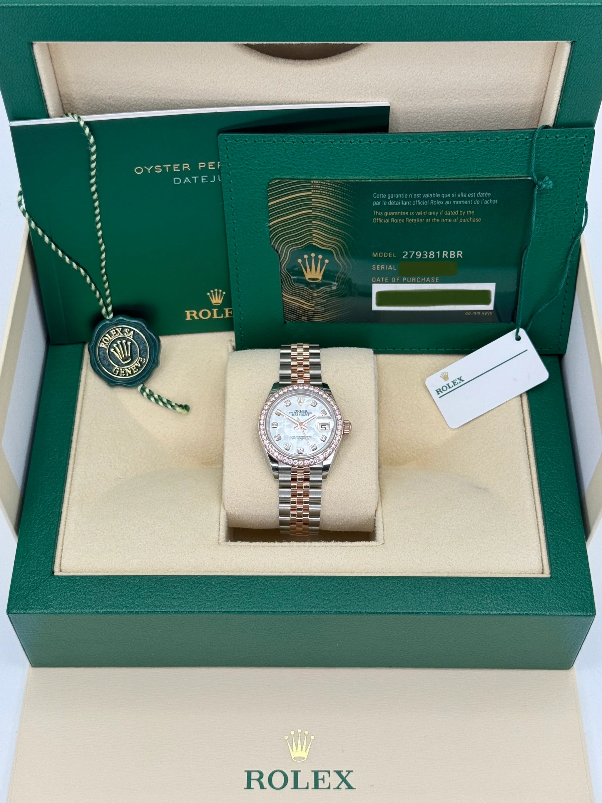 NEW 2023 Rolex Lady-Datejust 28mm 279381RBR MOP Diamond Dial - Image 11