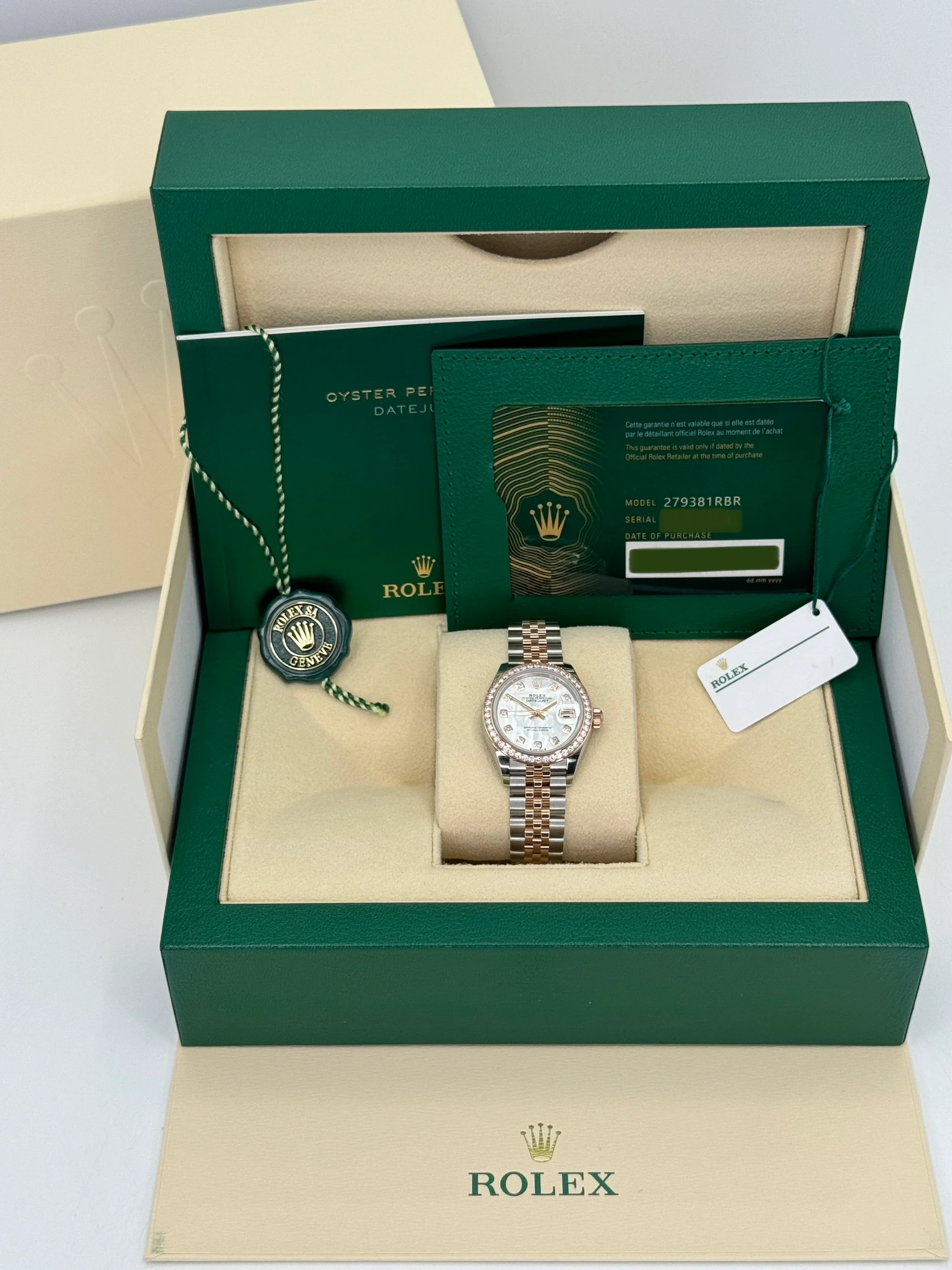 NEW 2023 Rolex Lady-Datejust 28mm 279381RBR MOP Diamond Dial - Image 12
