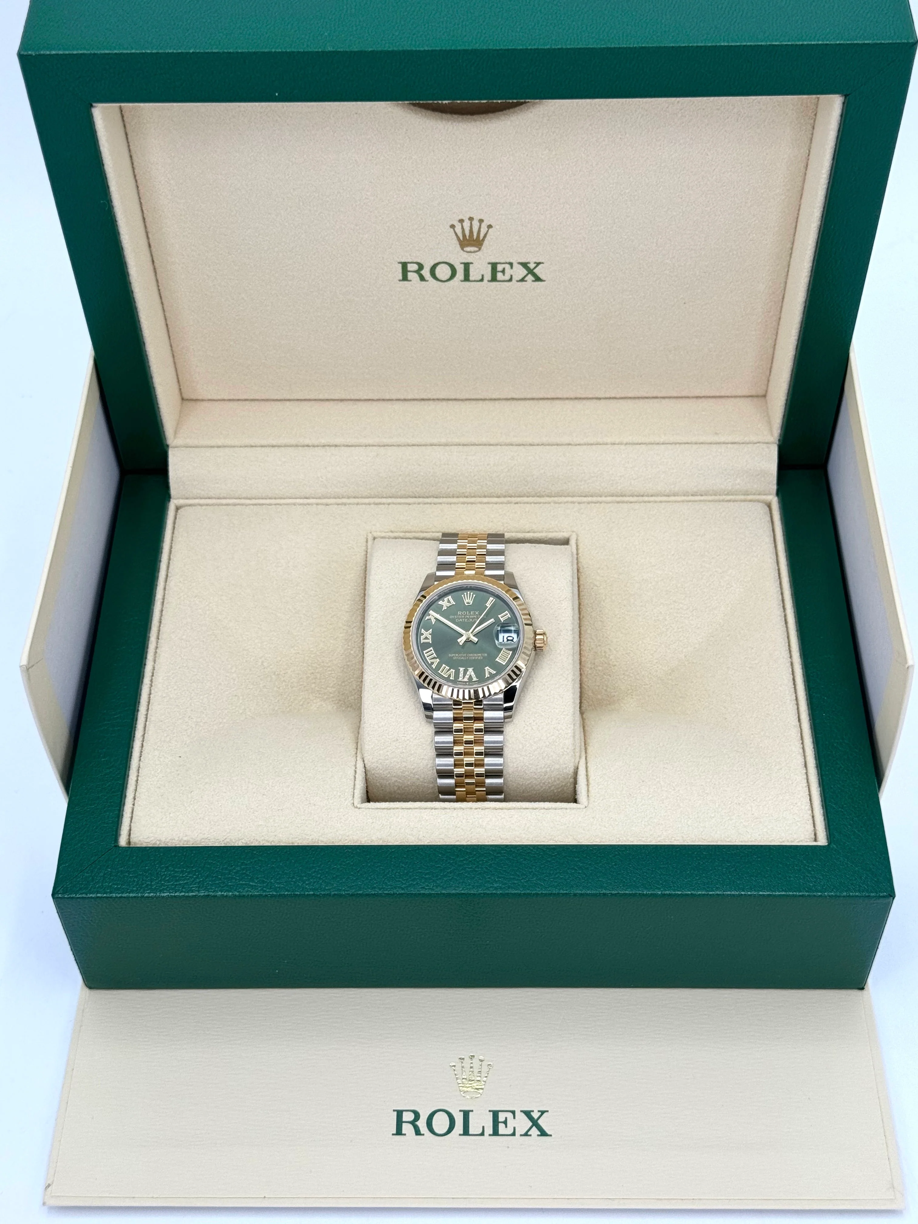 NEW 2023 Rolex Lady-Datejust 31mm 278273 Two-Tone Jubilee Green Dial - Image 11