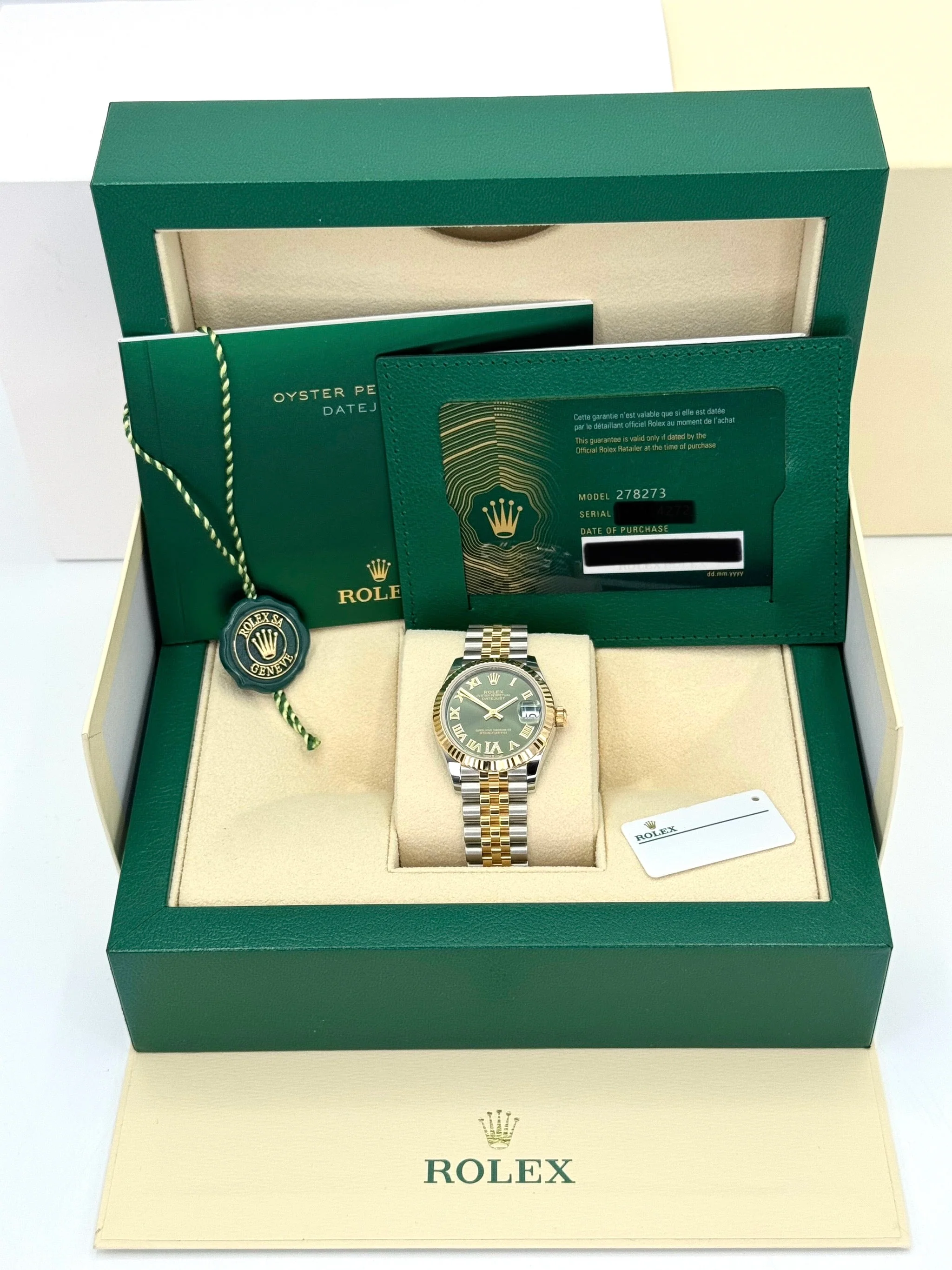 NEW 2023 Rolex Lady-Datejust 31mm 278273 Two-Tone Jubilee Green Dial - Image 12
