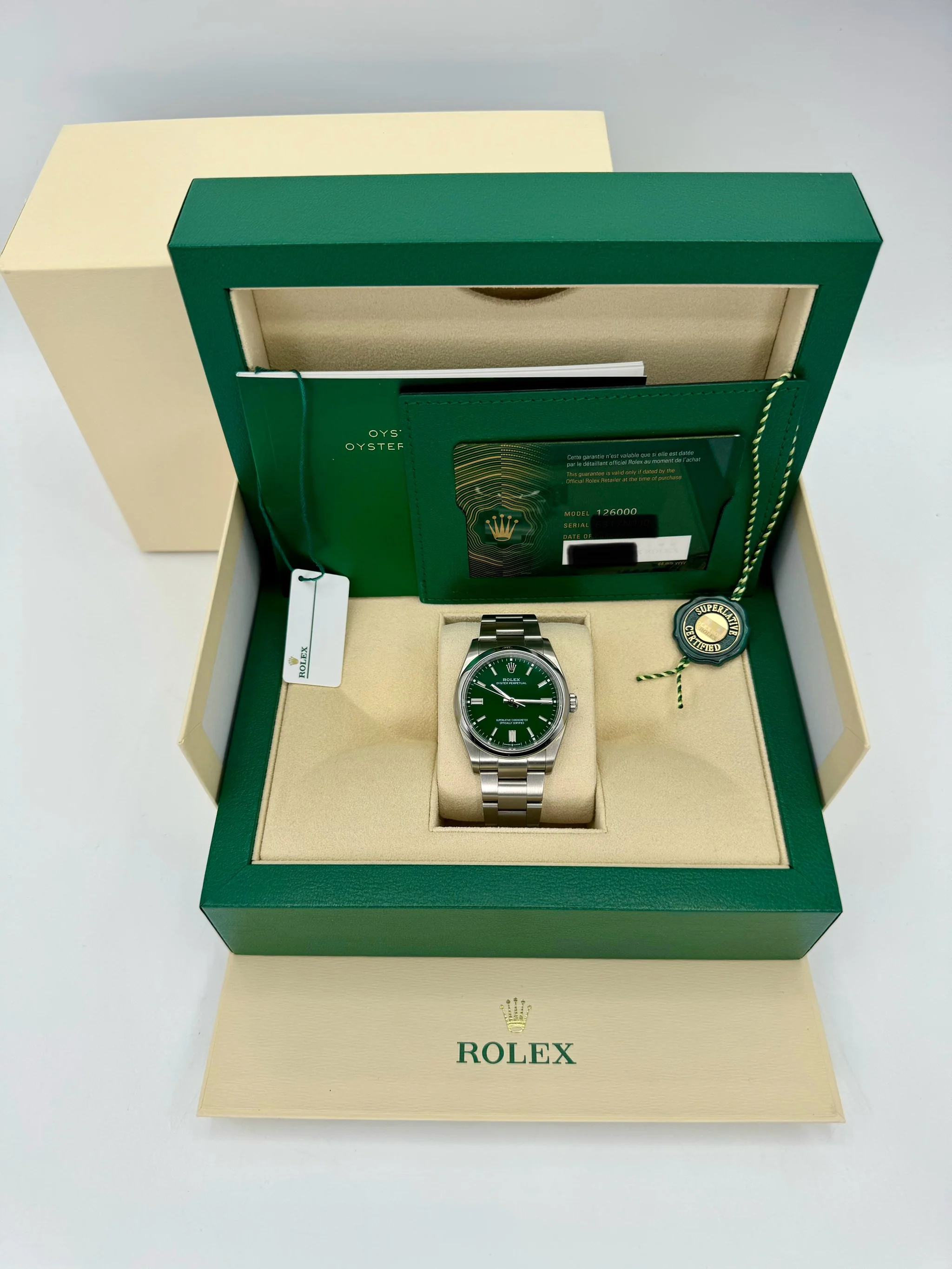 NEW 2023 Rolex Oyster Perpetual 36mm 126000 Green Dial - Image 12