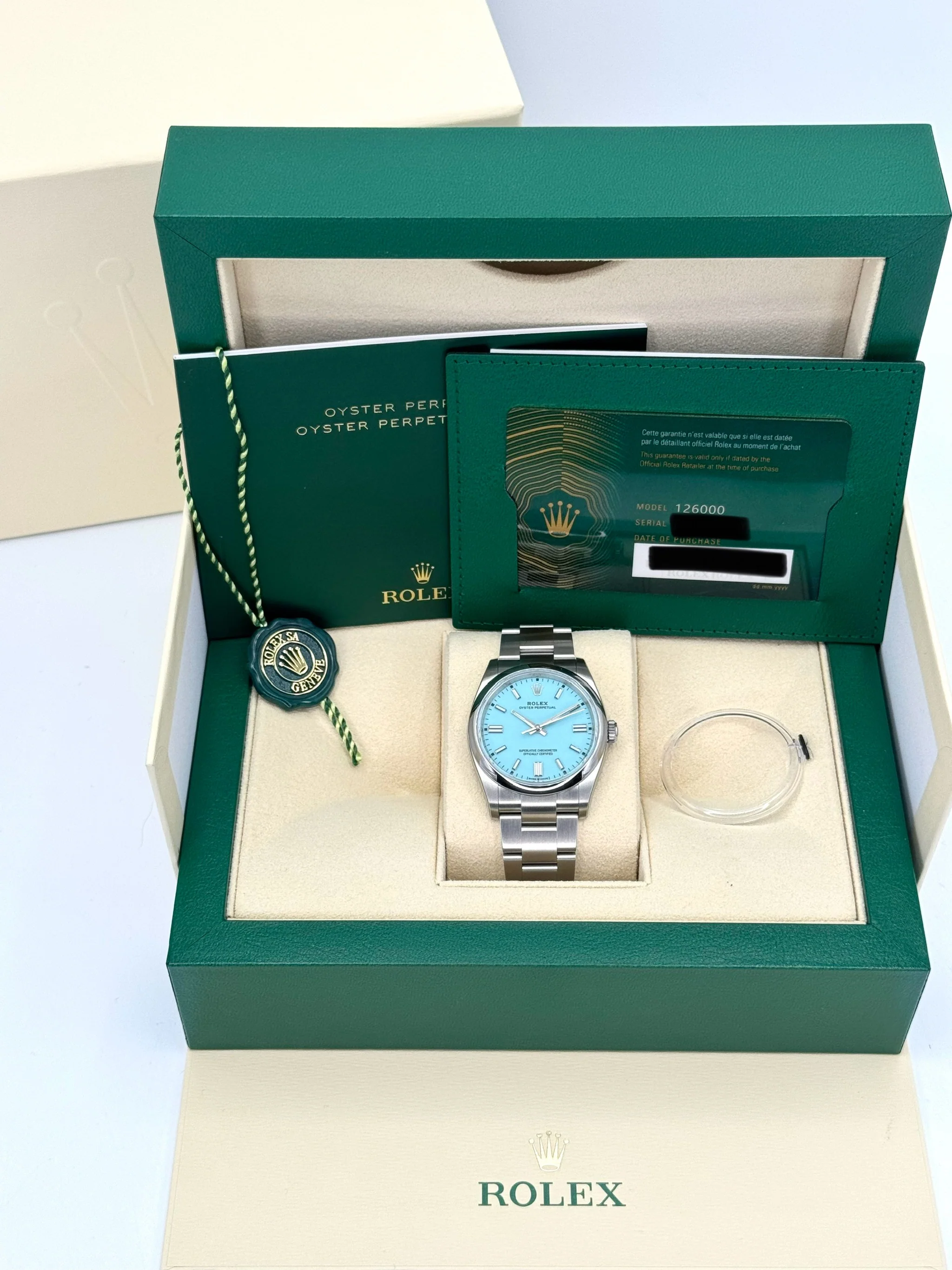 NEW 2023 Rolex Oyster Perpetual 36mm 126000 Tiffany Blue Dial - Image 12