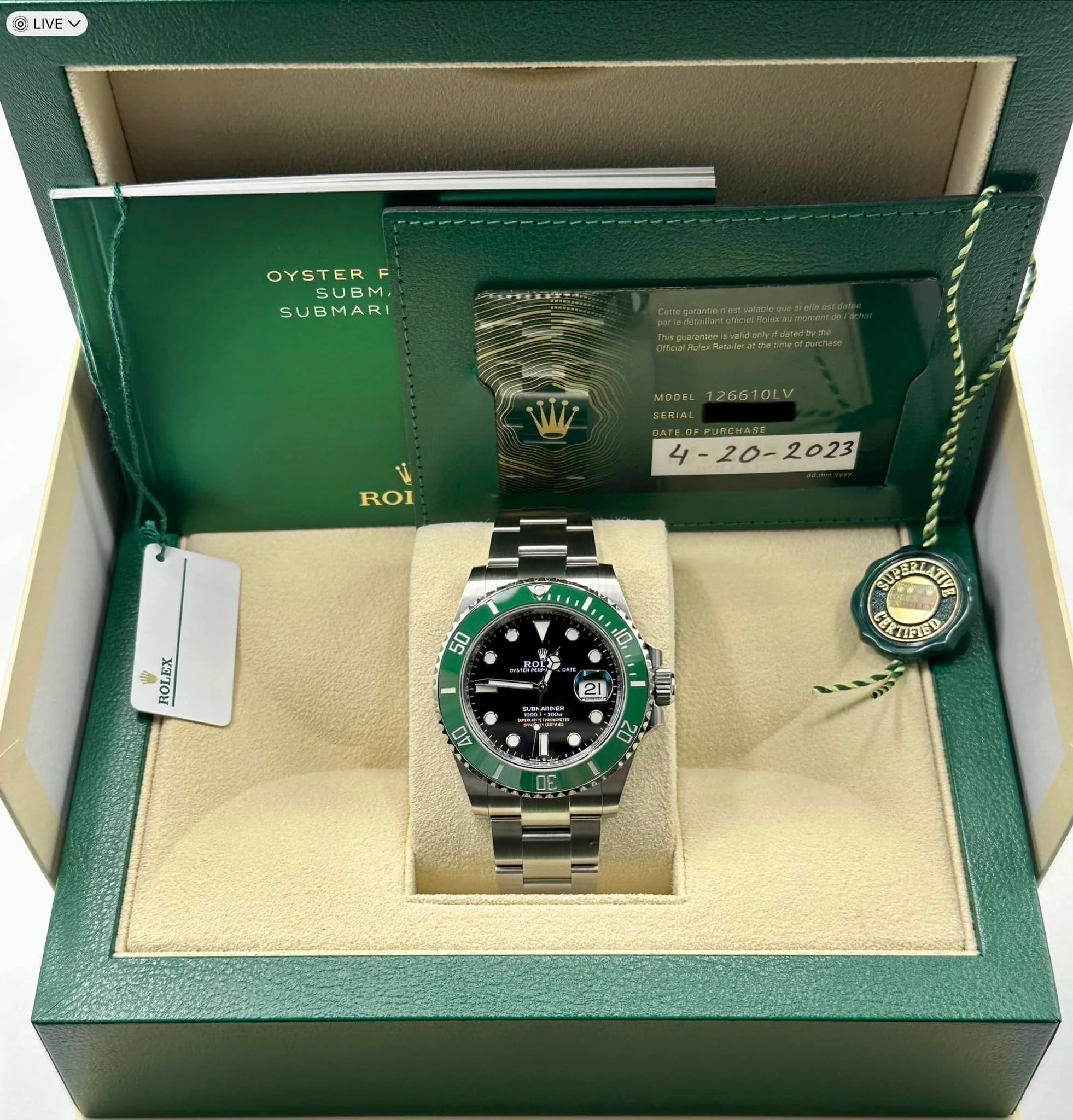 NEW 2023 Rolex Submariner "Starbucks" 41mm 126610LV Black Dial - Image 11