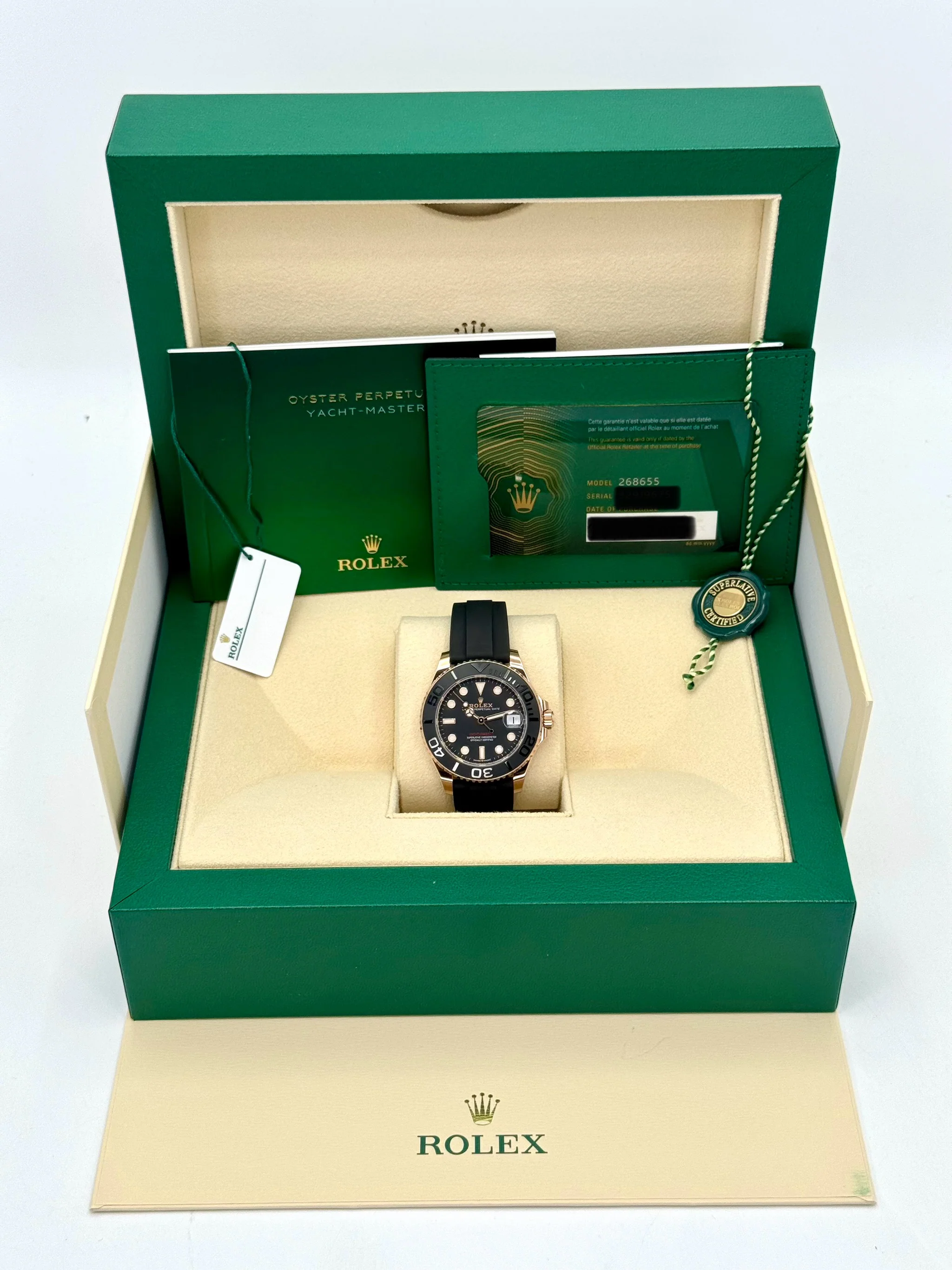 NEW 2023 Rolex Yacht-Master 37mm 268655 Rose Gold Black Dial - Image 11
