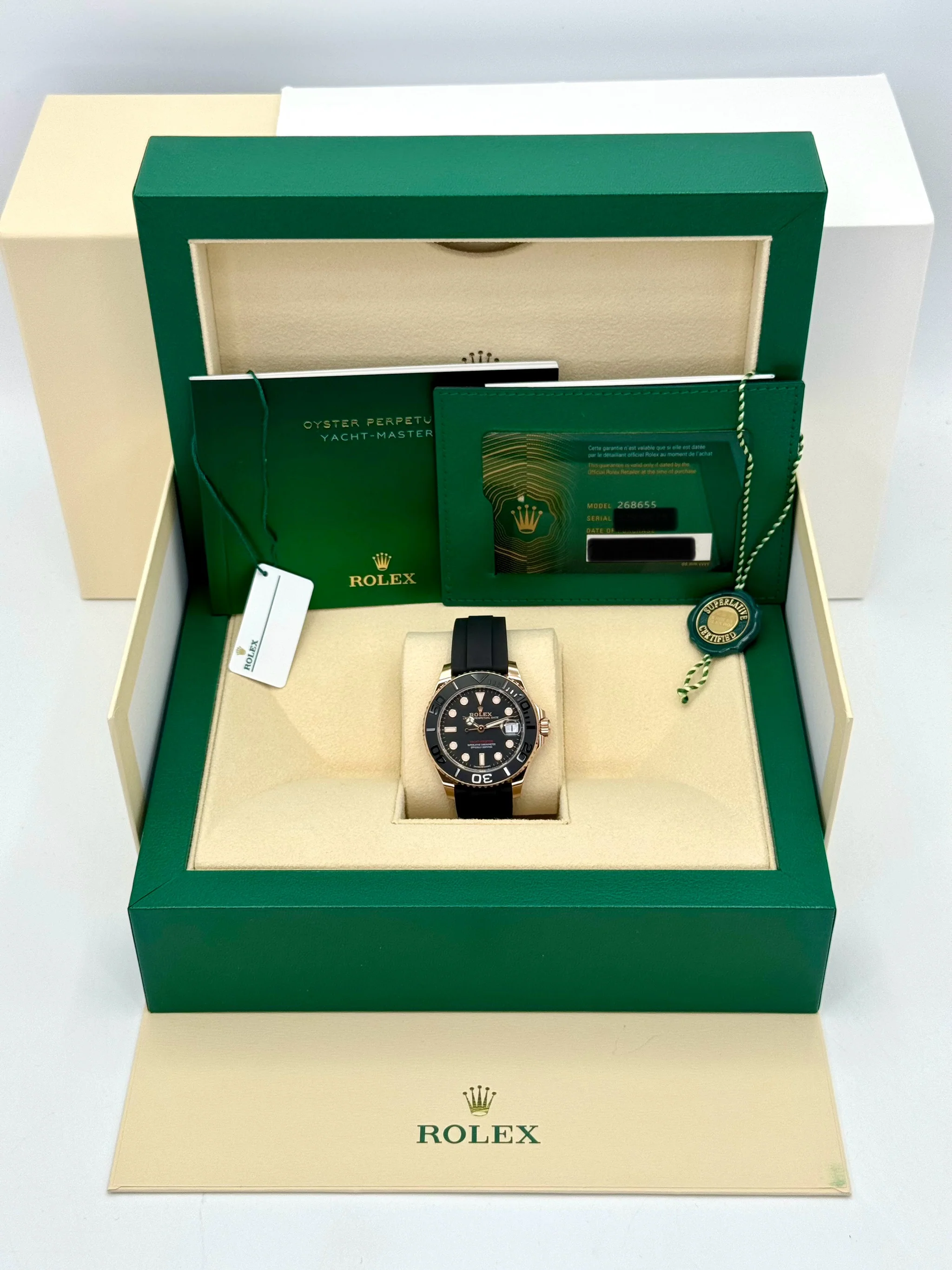NEW 2023 Rolex Yacht-Master 37mm 268655 Rose Gold Black Dial - Image 12