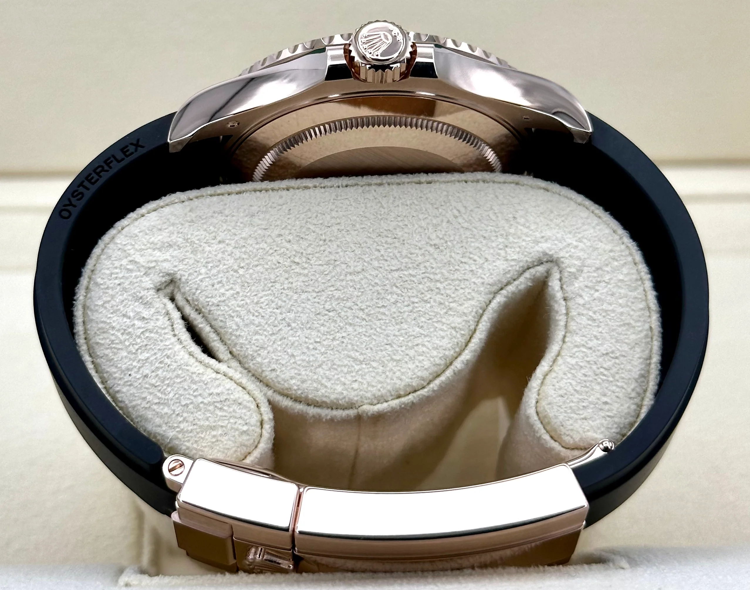 NEW 2023 Rolex Yacht-Master 40mm 126655 Rose Gold Oysterflex Black Dial - Image 9