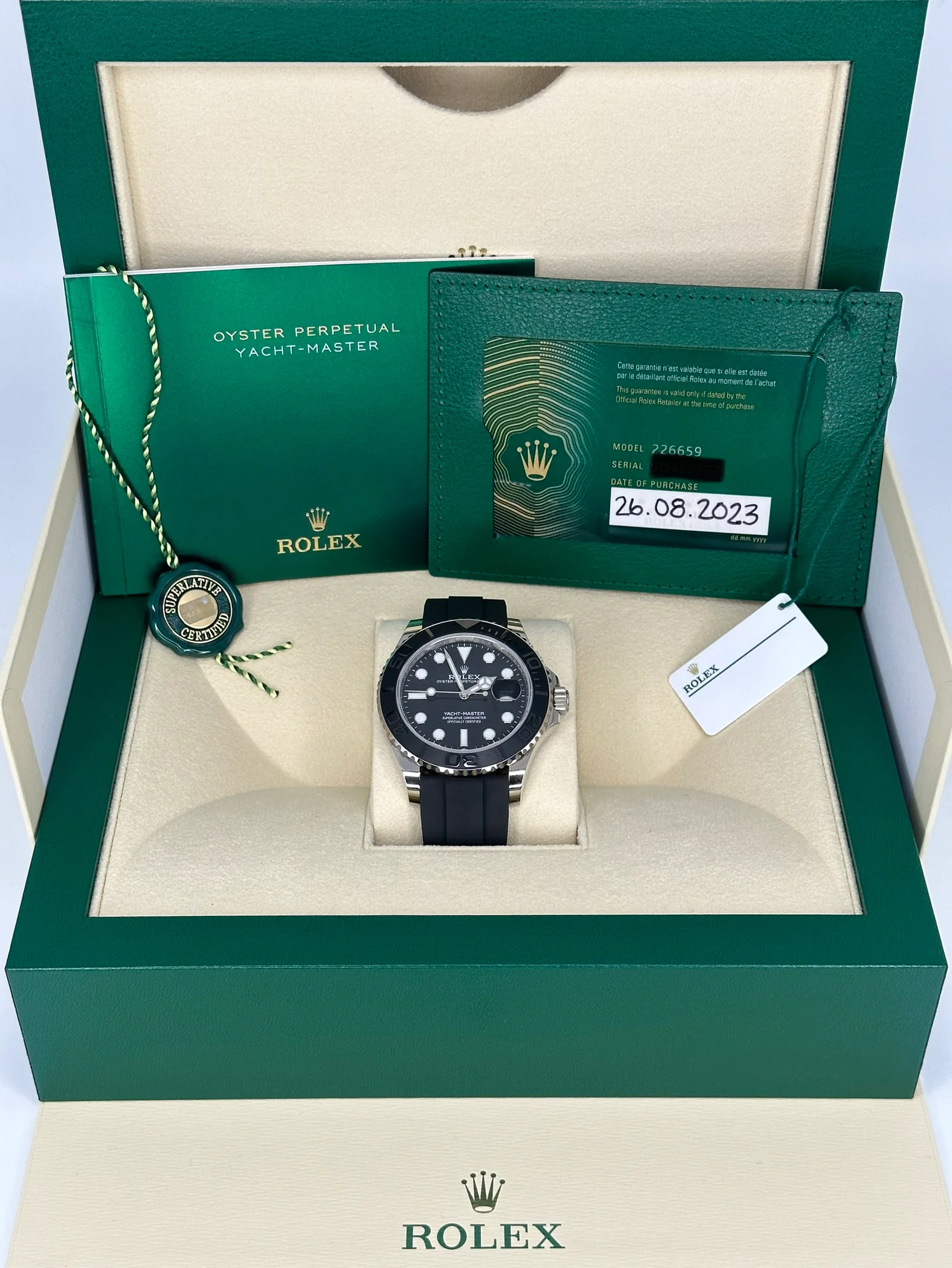 NEW 2023 Rolex Yacht-Master 42mm 226659 White Gold Oysterflex Black Dial - Image 11