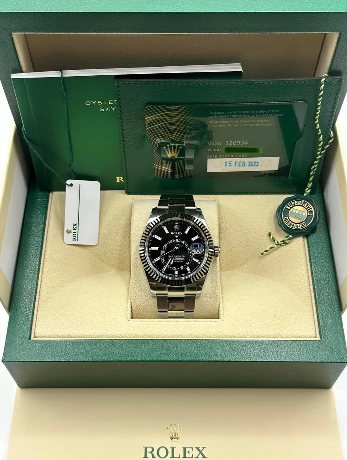 NEW 2023 Sky-Dweller 42mm 326934 Oyster Black Dial - Image 11
