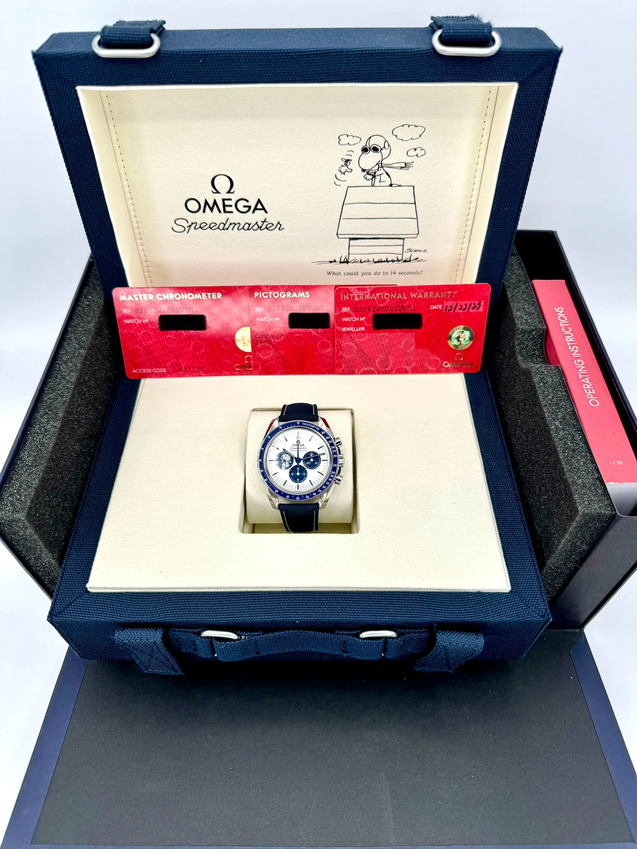 NEW 2023 Omega Speedmaster Silver Snoopy Award 310.32.42.50.02.001 - Image 11