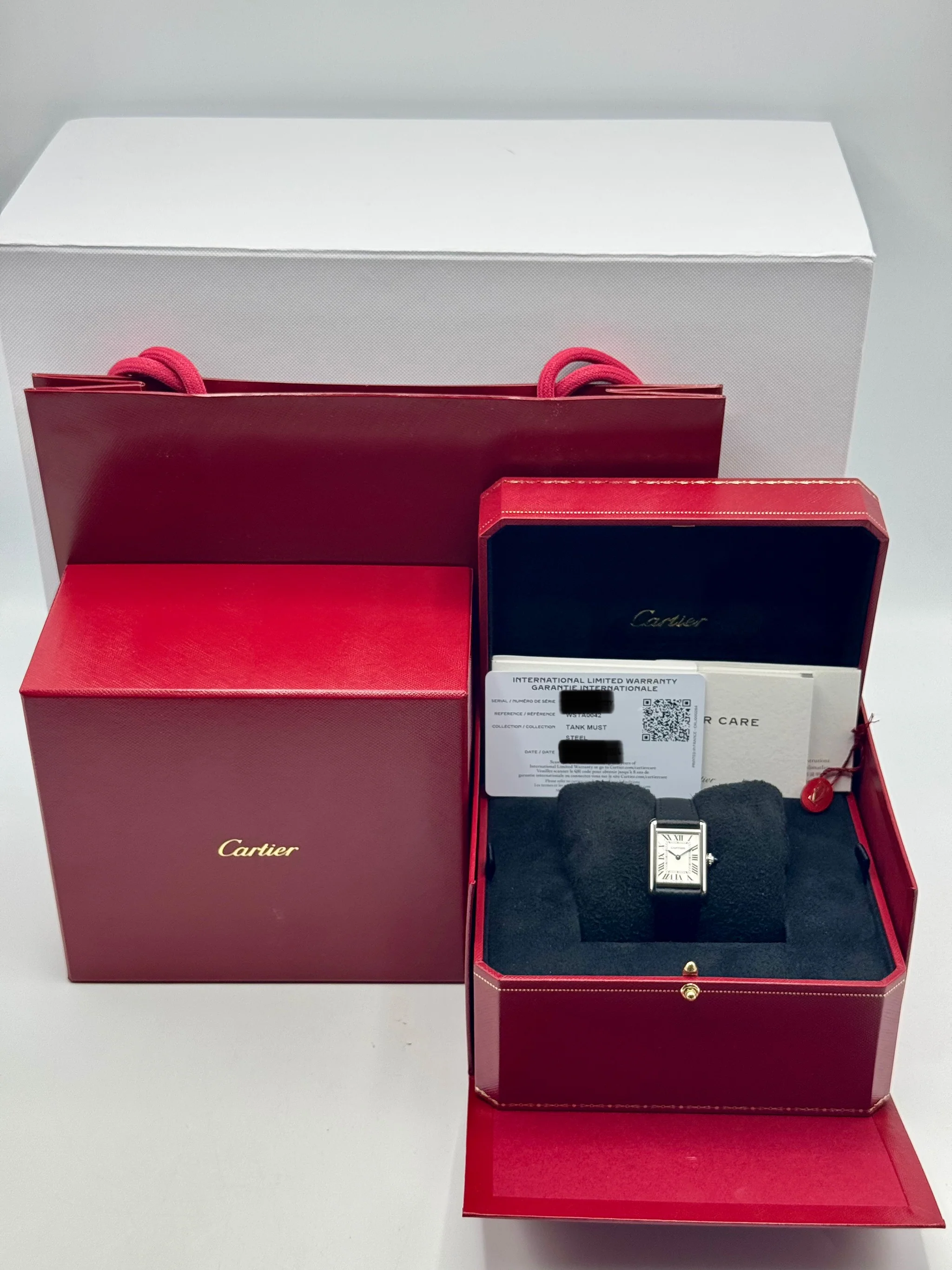 NEW 2024 Cartier Tank 29.5mm WSTA0042 Stainless Steel White Dial - Image 10