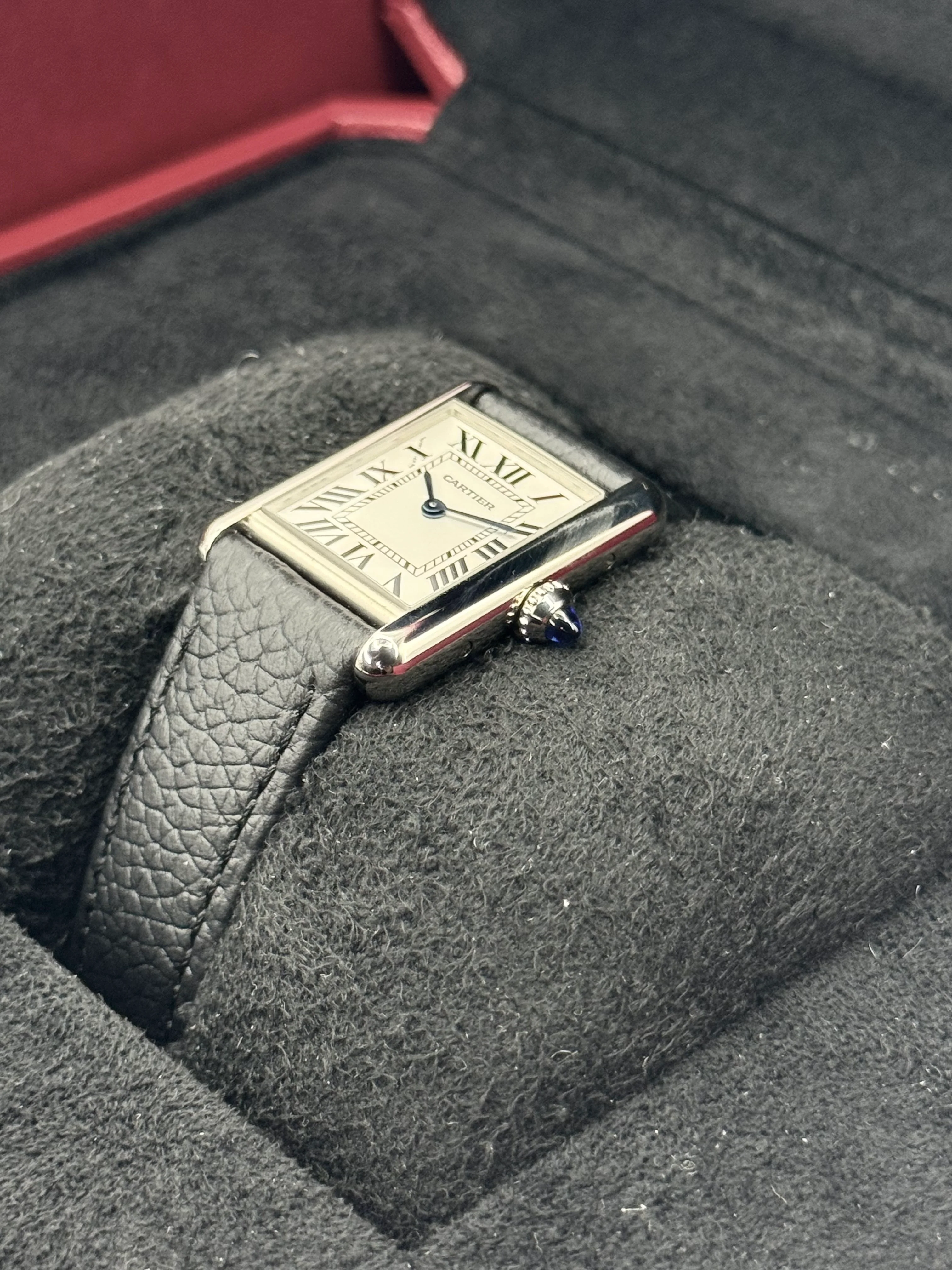 NEW 2024 Cartier Tank 29.5mm WSTA0042 Stainless Steel White Dial - Image 5