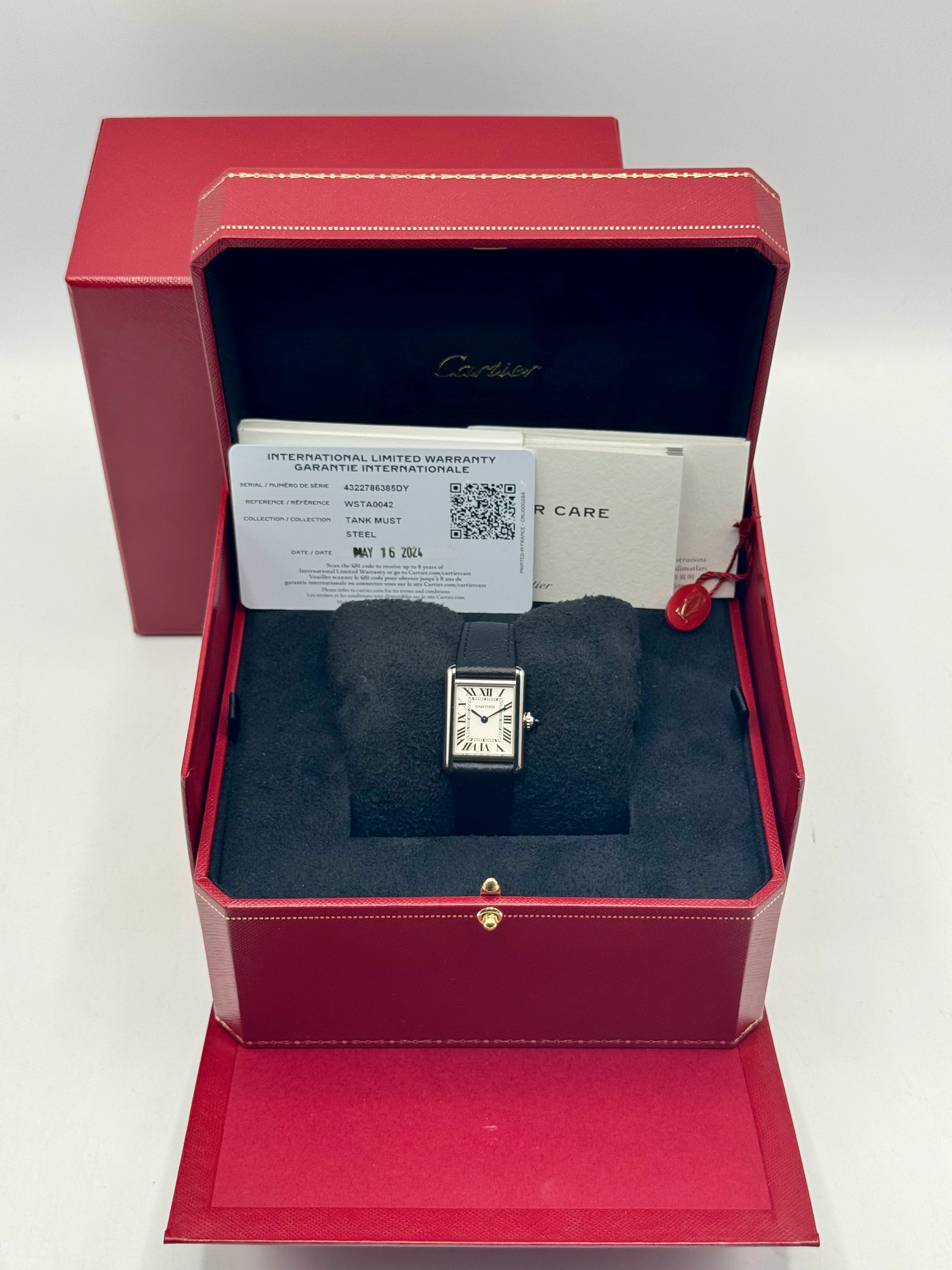 NEW 2024 Cartier Tank 29.5mm WSTA0042 Stainless Steel White Dial - Image 9