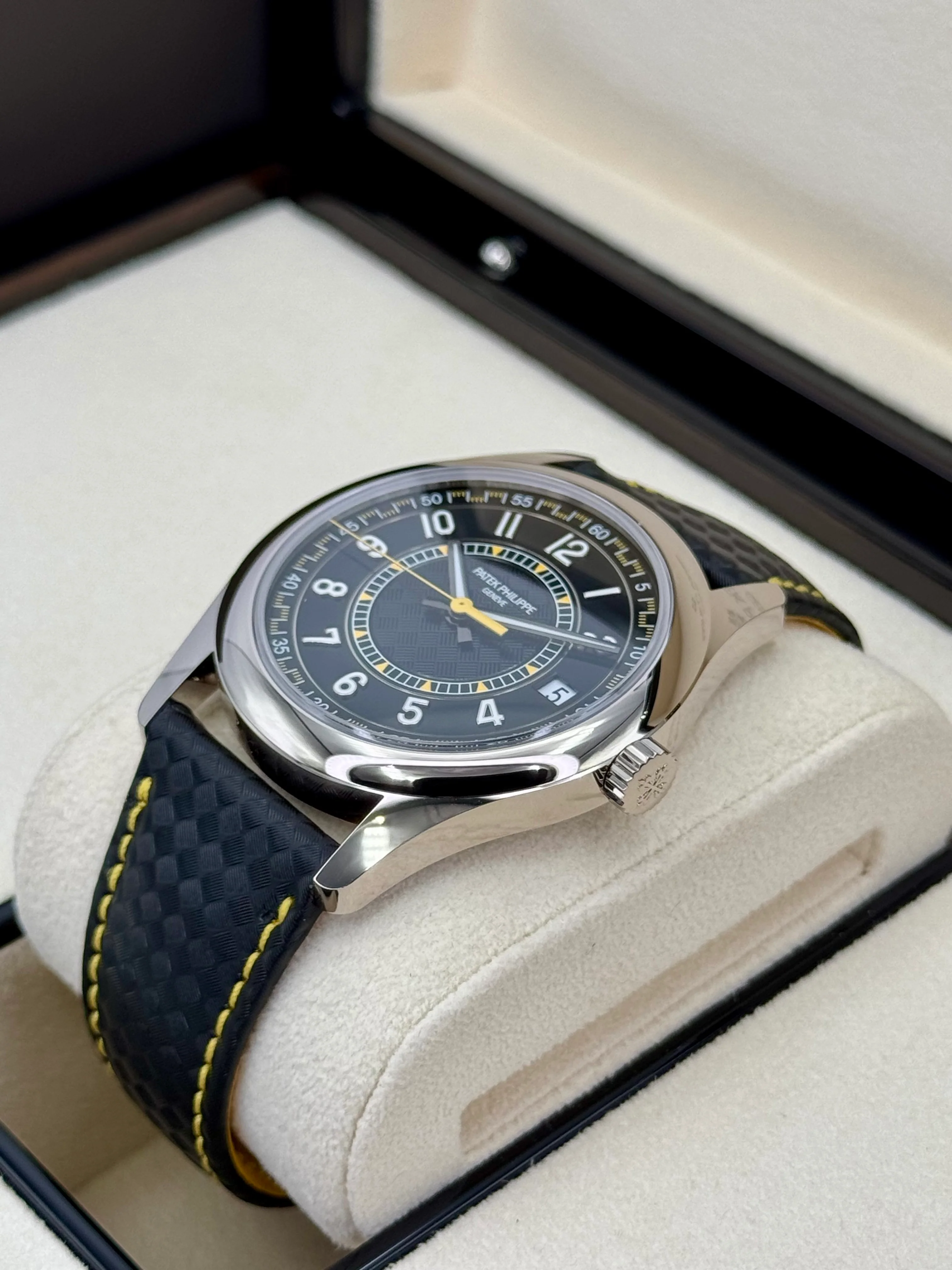 NEW 2024 Patek Philippe Calatrava 40mm 6007G White Gold Black Dial Yellow - Image 5