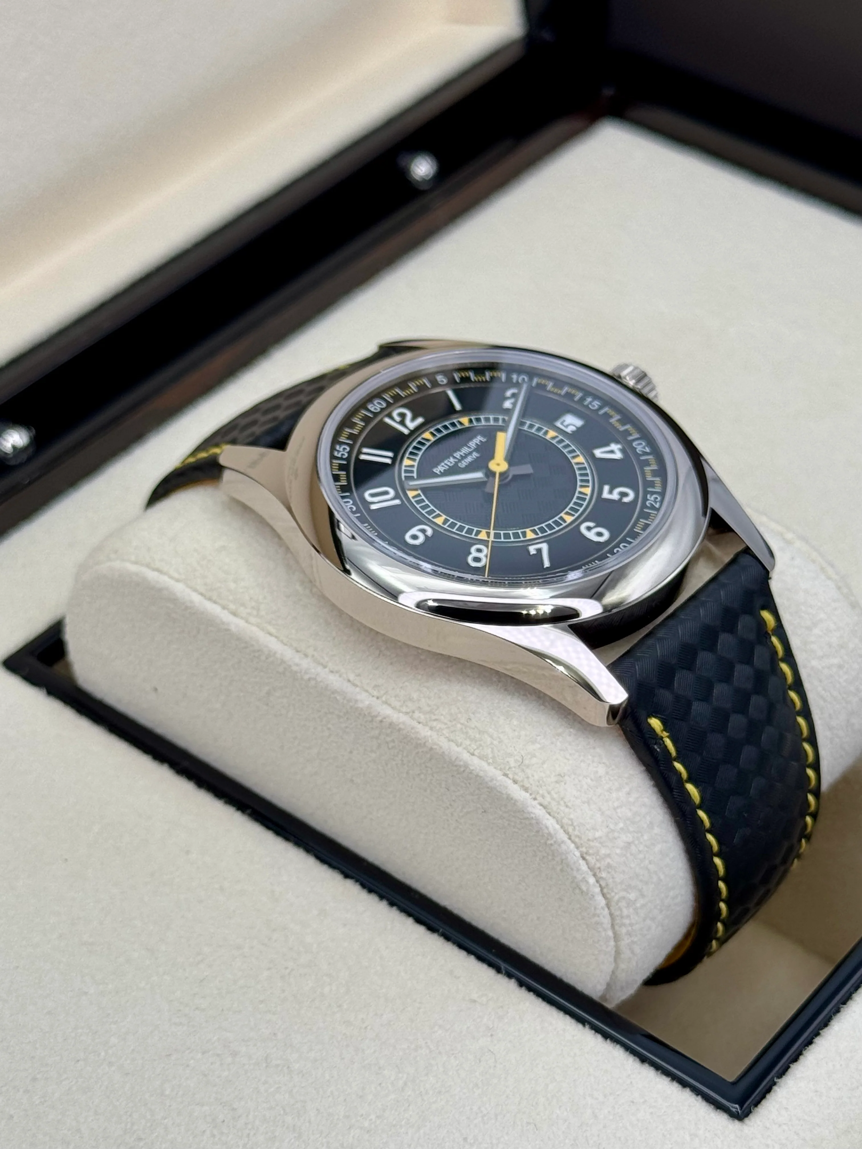 NEW 2024 Patek Philippe Calatrava 40mm 6007G White Gold Black Dial Yellow - Image 6