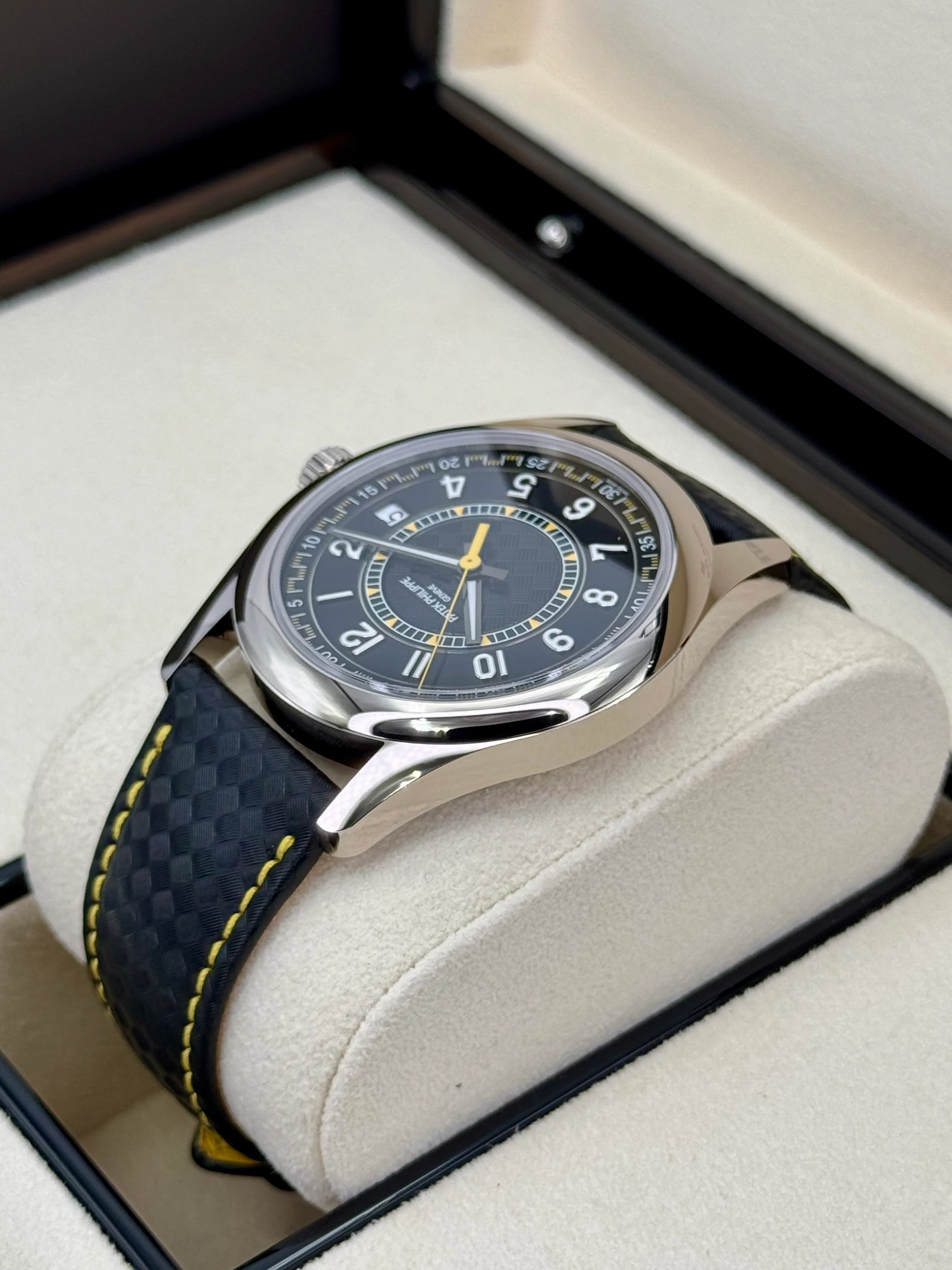 NEW 2024 Patek Philippe Calatrava 40mm 6007G White Gold Black Dial Yellow - Image 7