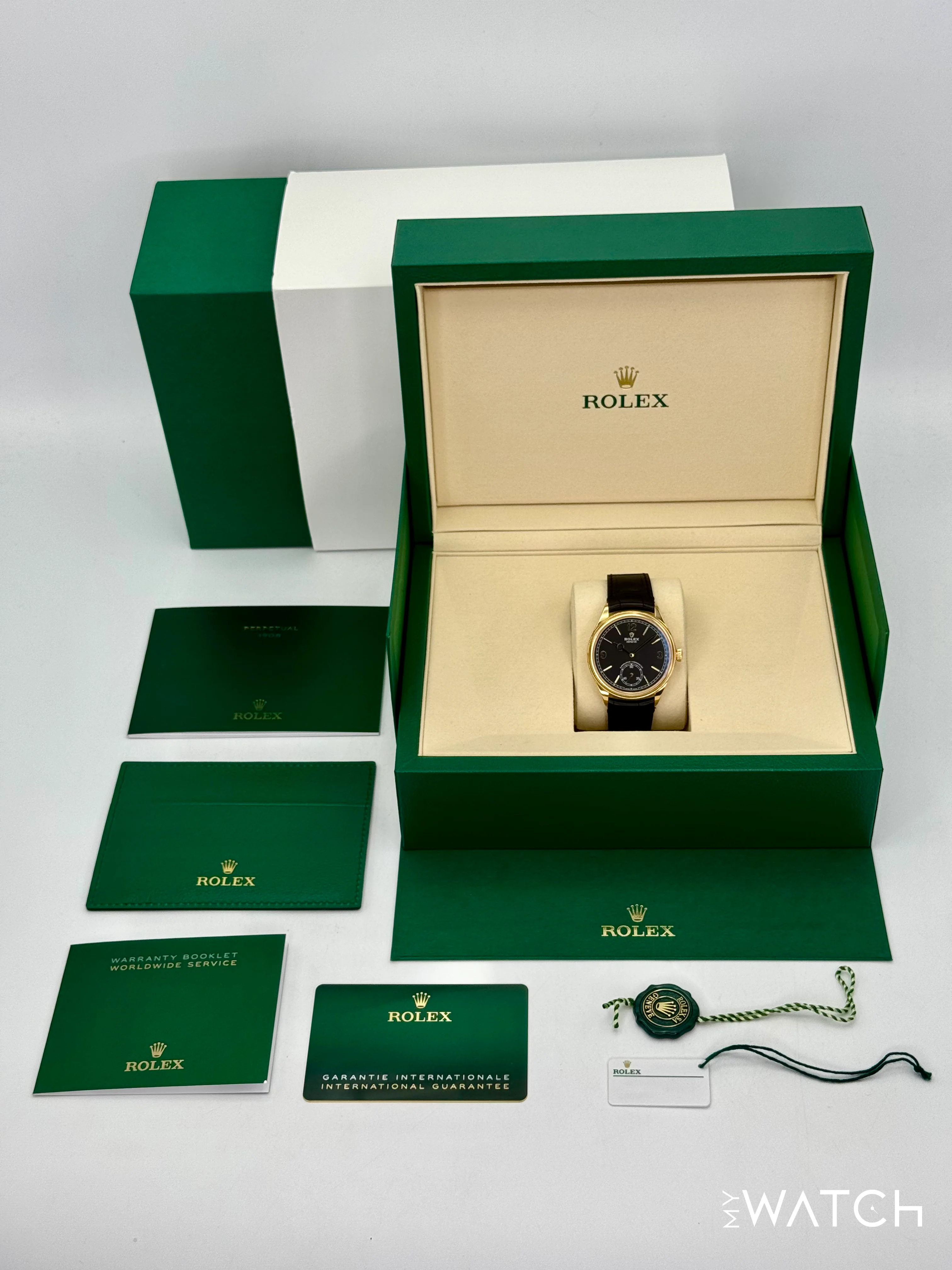 NEW 2025 Rolex 1908 39mm 52508 Yellow Gold Black Dial - Image 11